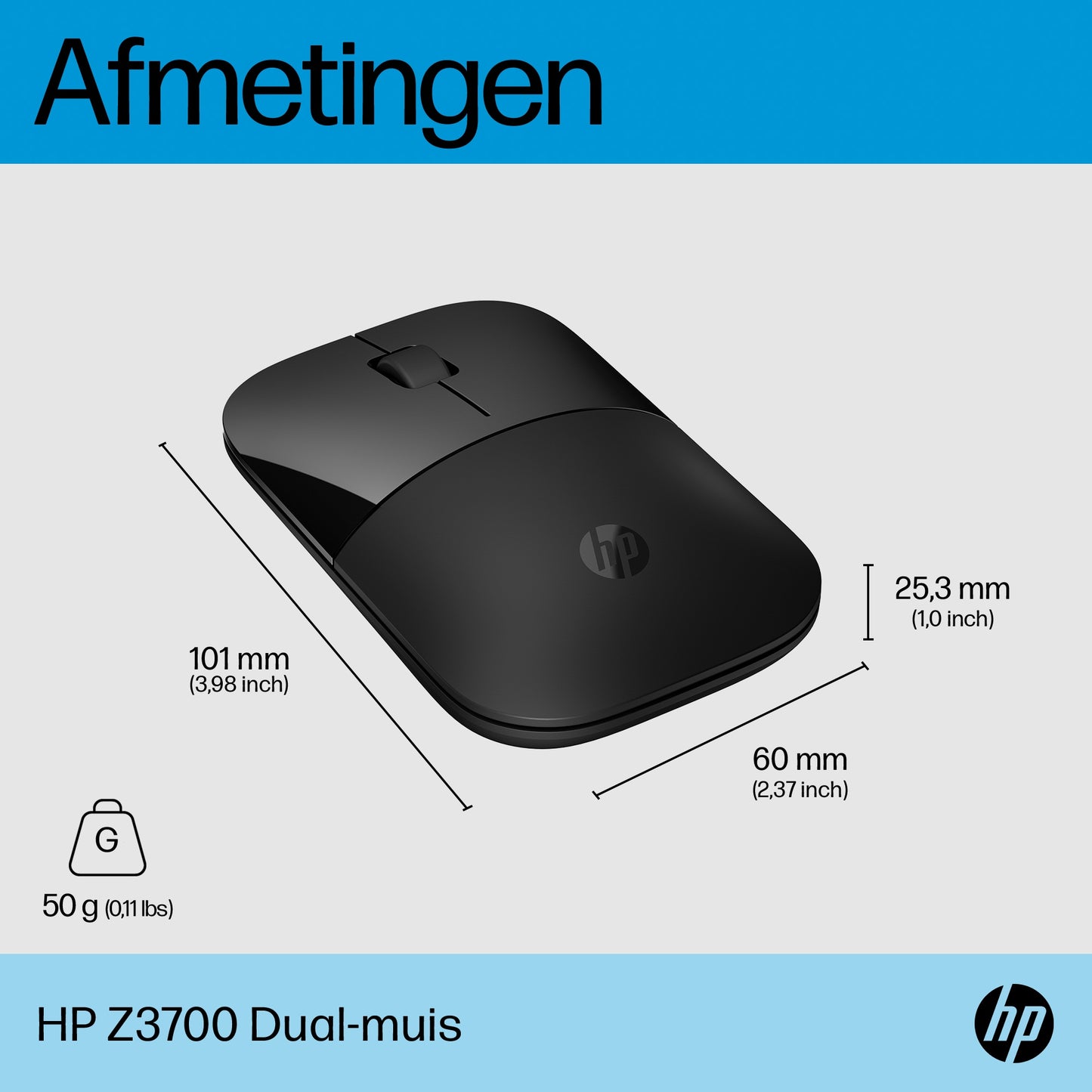 HP Z3700 Dual BLK Wireless Mouse EMEA-IN 758A8AA#ABB