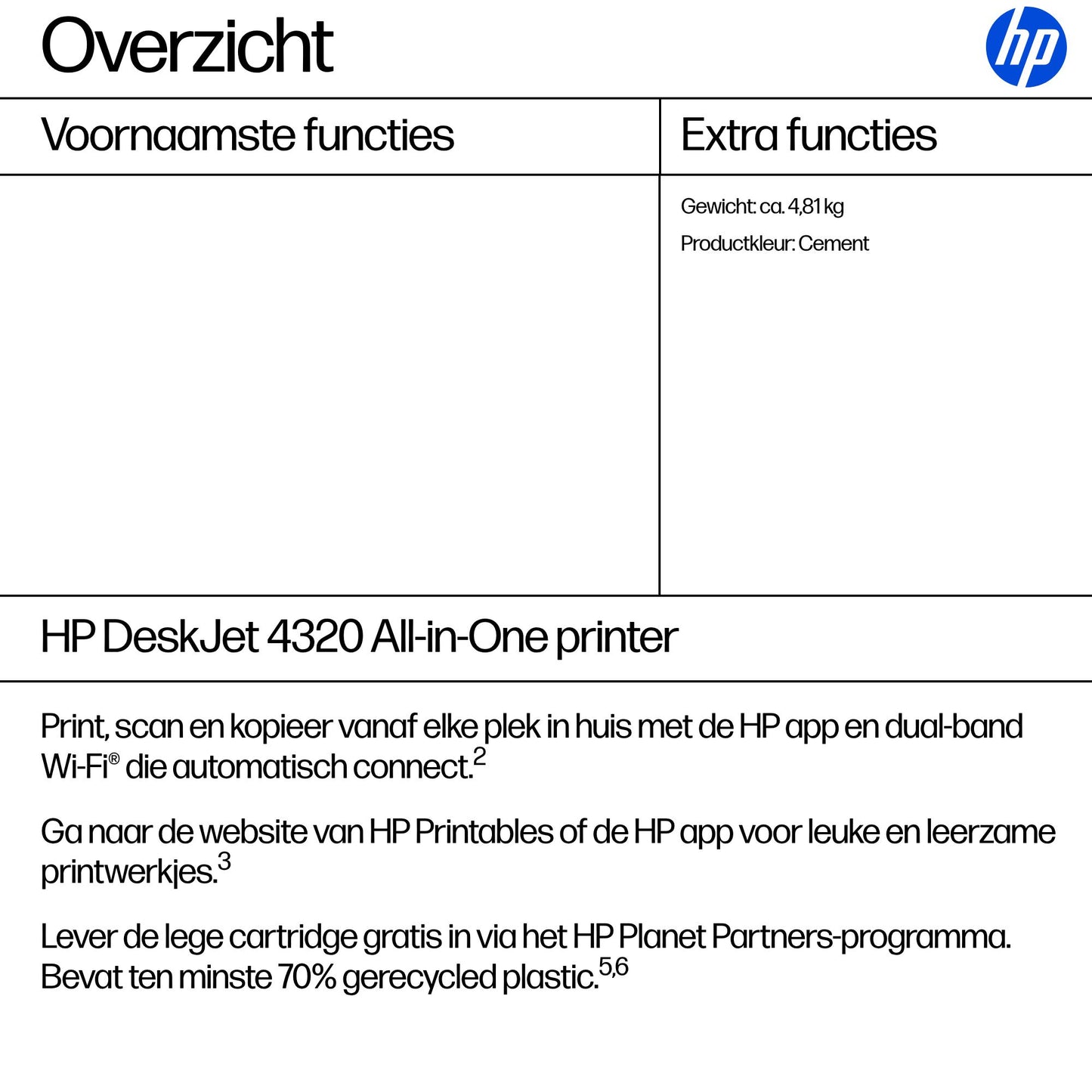 HP DeskJet 4320 AiO Color 5.5ppm Printer
