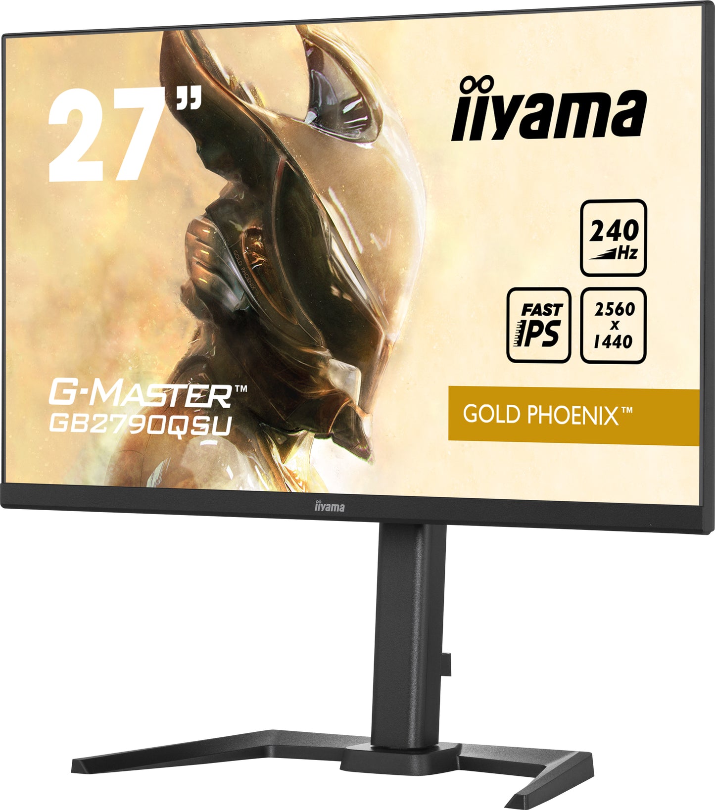 IIYAMA 27  ETE Fast IPS Gaming, G-Master Gold Phoenix, FreeSync Premium, 2560x1440@240Hz, 400cd/m², 1000:1, HDMI, DisplayPort, 1ms (GtG), Sp