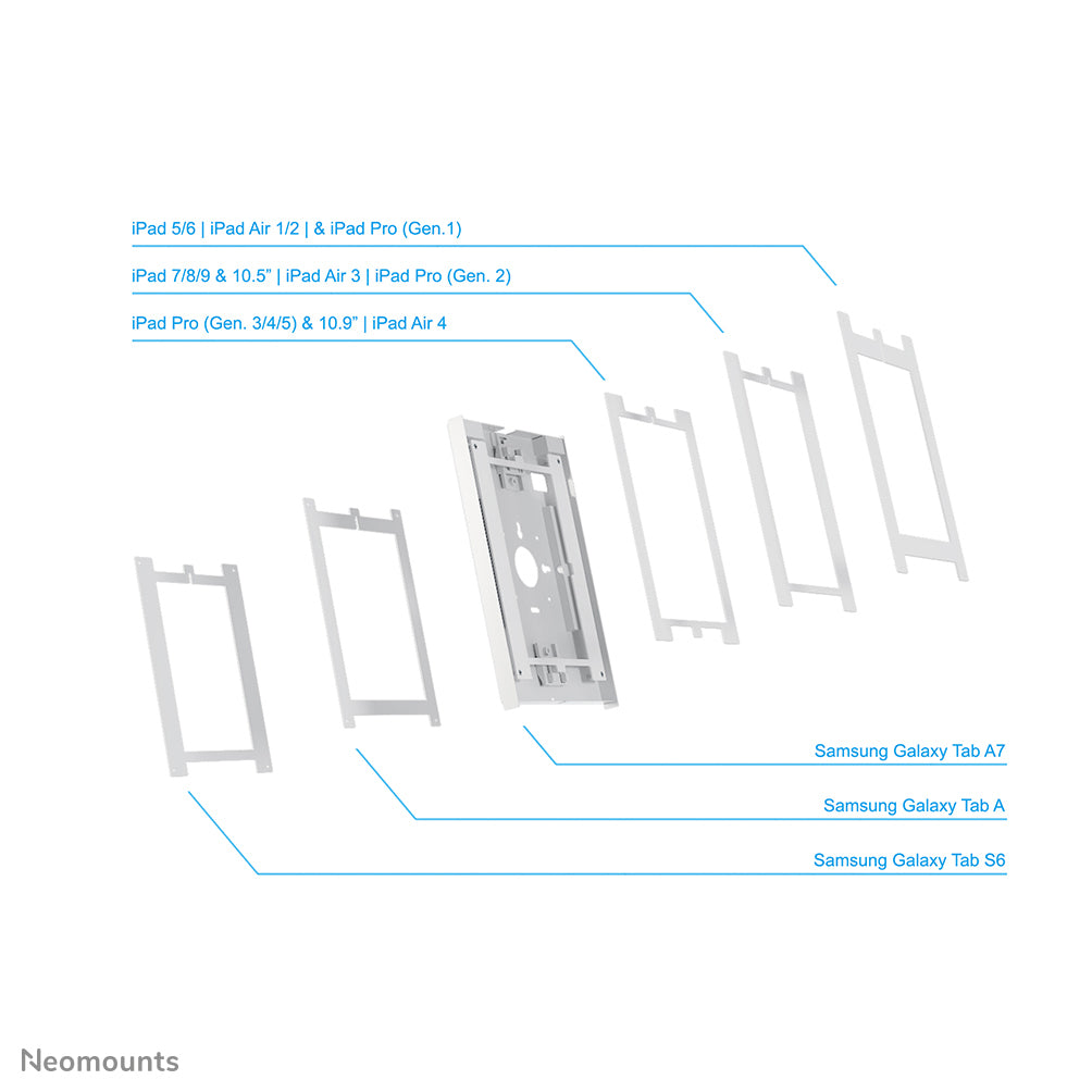 NEOMOUNTS BY NEWSTAR wall mountable & VESA 75x75 tablet casing for Apple iPad PRO Air & Samsung Galaxy Tab