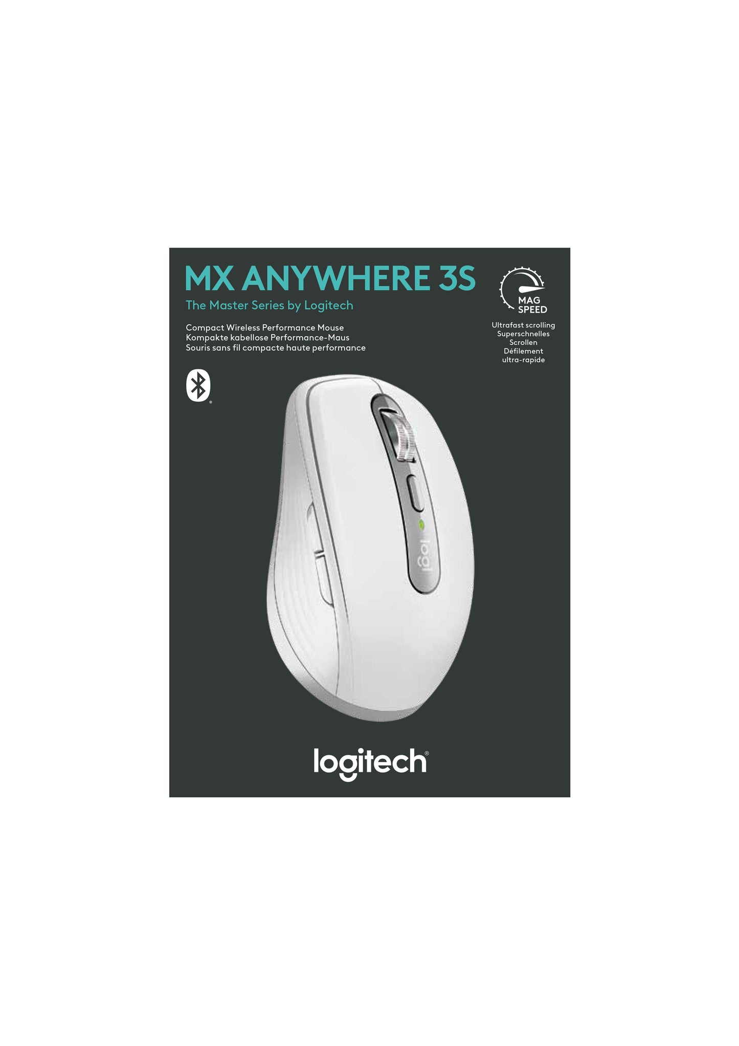 Logitech MX Anywhere 3S wireless mouse - Silent - Pale Grey