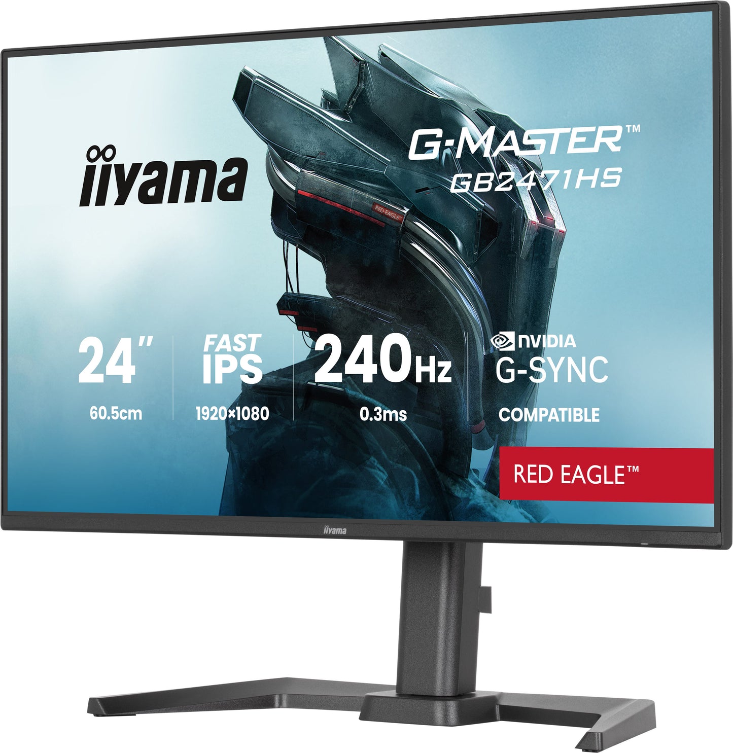 IIYAMA 24WIDE LCD, G-Master Red Eagle, 1920 x 1080, 240 Hz Fast IPS panel, LED Bl., Pivot, Height Adjust.(15cm), 350 cd/m², 1000:1 Static C