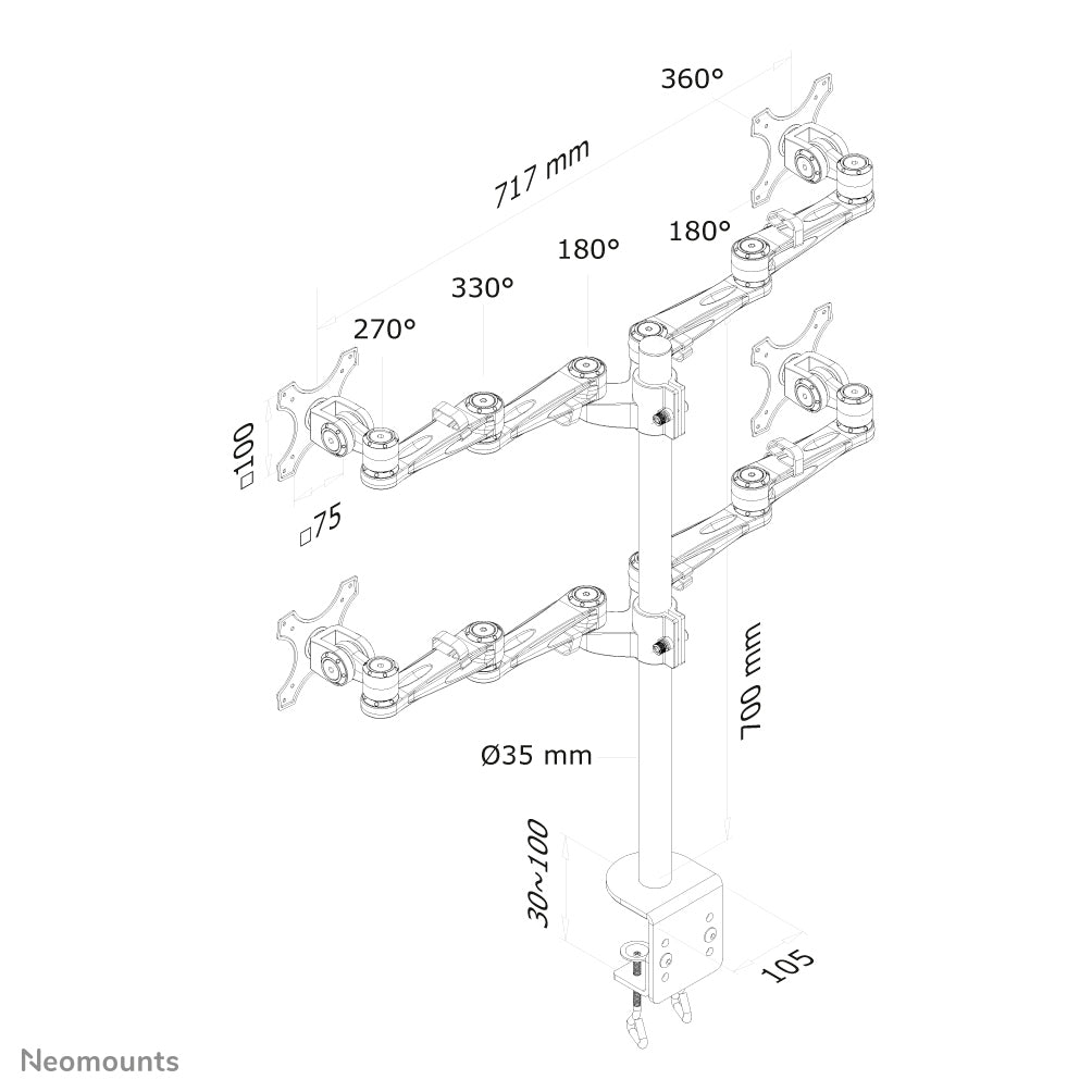 Flat Screen Desk Mount (clamp)