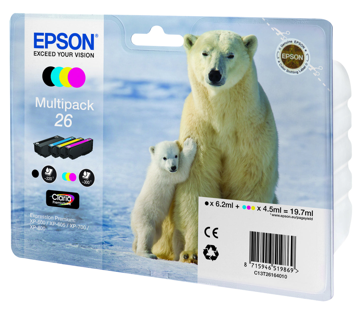 Multipack 4-colours 26 Claria Premium In C13T26164010