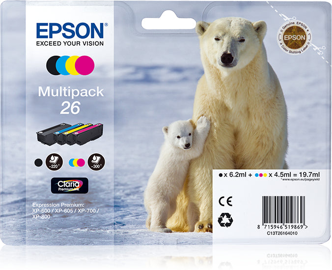 Multipack 4-colours 26 Claria Premium In C13T26164010