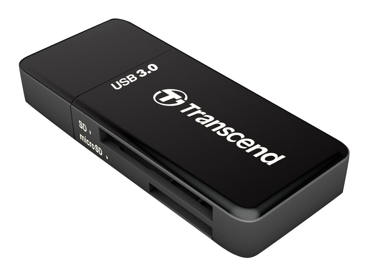 TRANSCEND USB3.0 SD/microSD Card Reader - Zwart - Supports SDHC(UHS-I) / SDXC(UHS-I) / microSD / microSDHC(UHS-I) / microSDXC(UHS-I)