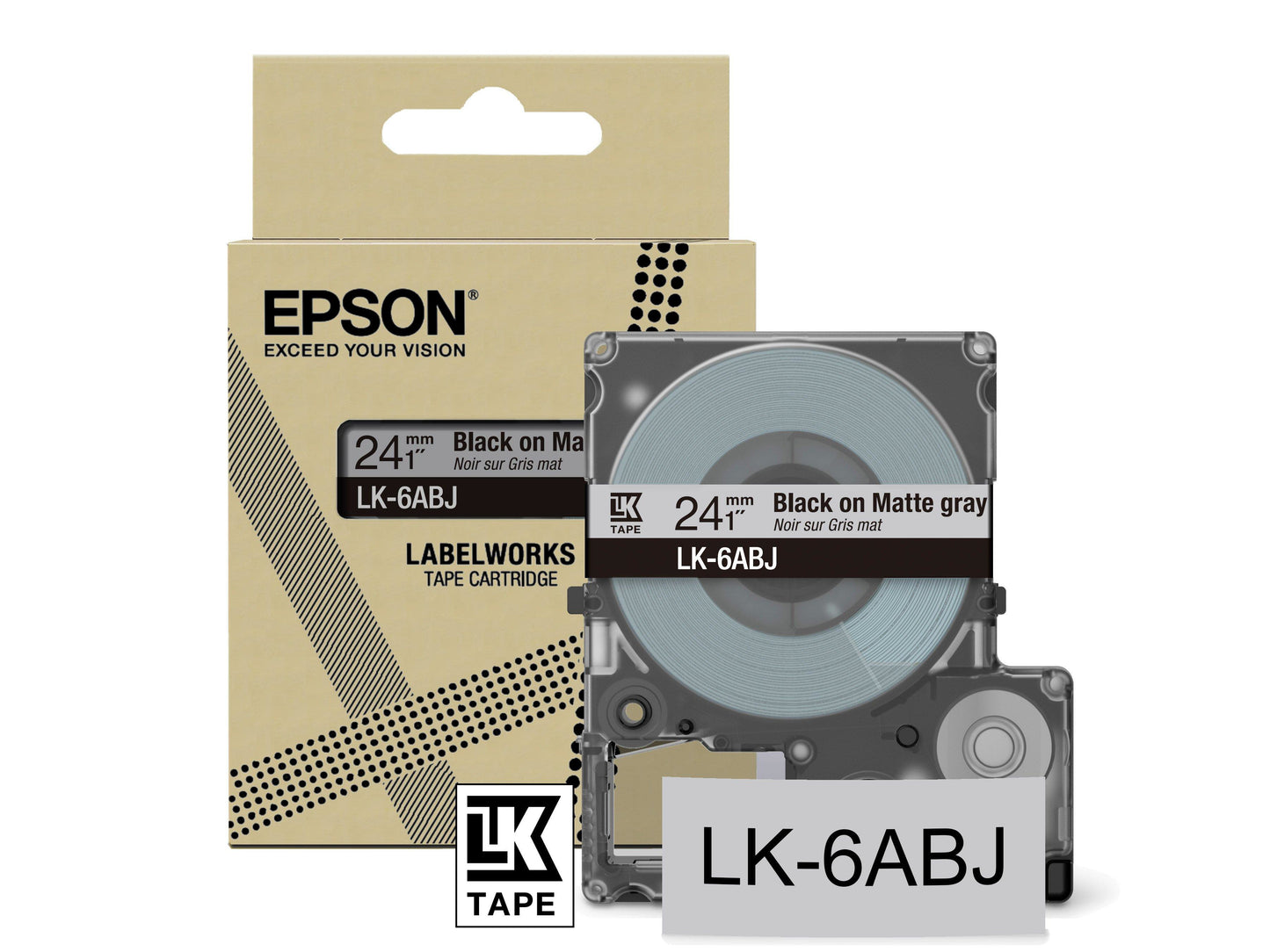 Epson Matte L Gray/Black 24mm LK-6ABJ C53S672088