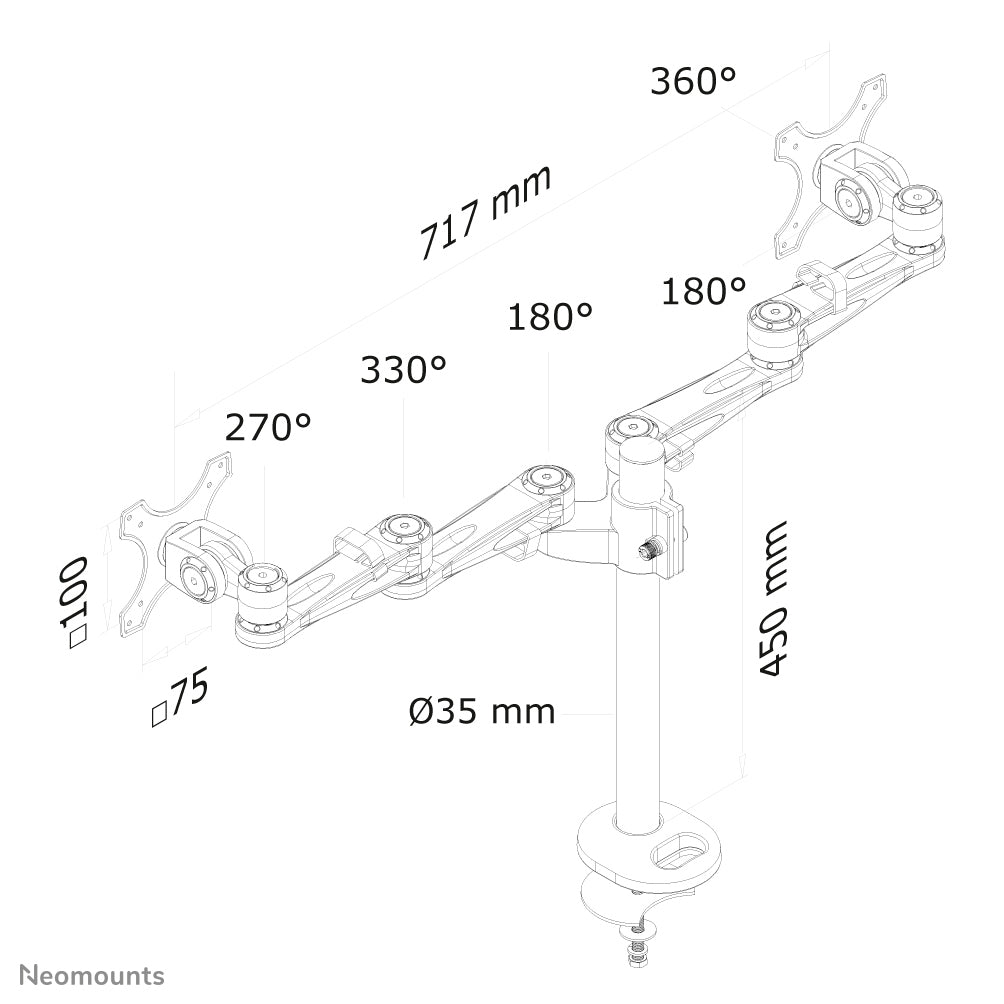 Flat Screen Desk Mount (grommet)