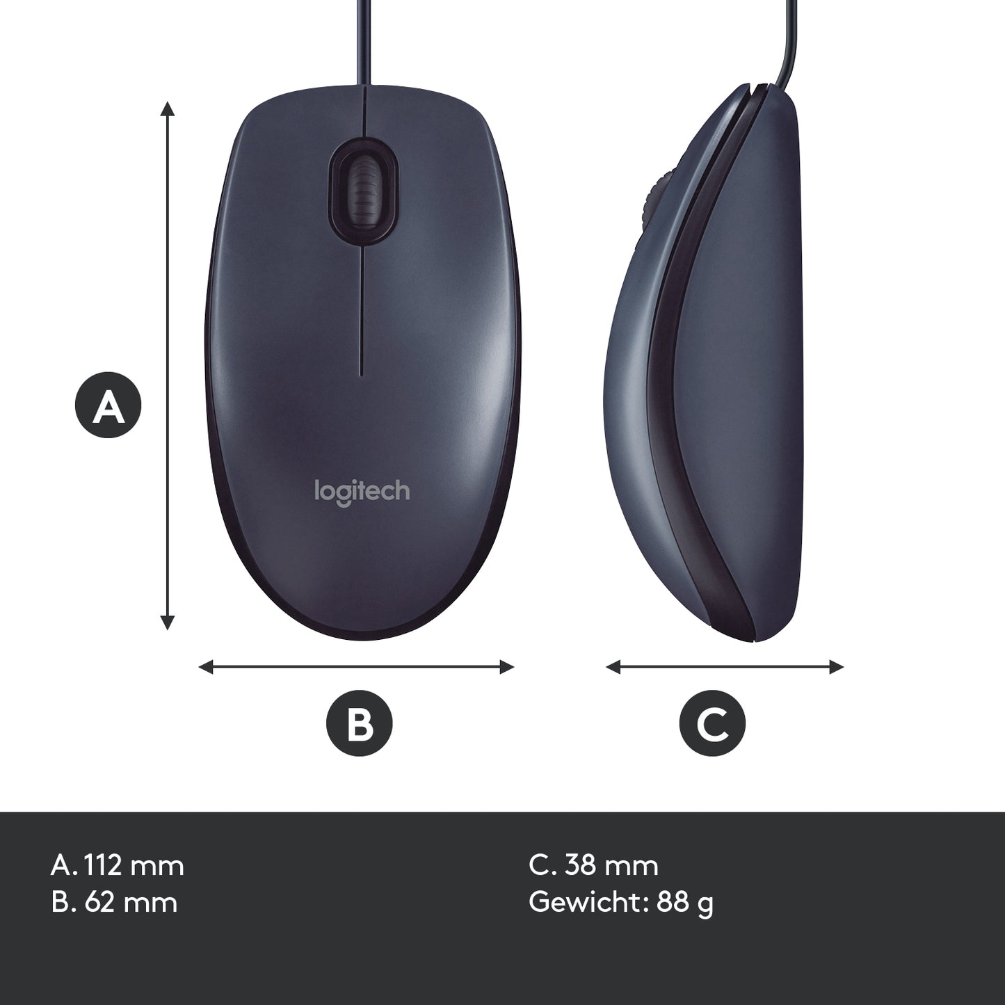 Logitech B100 Optical USB Mouse Black