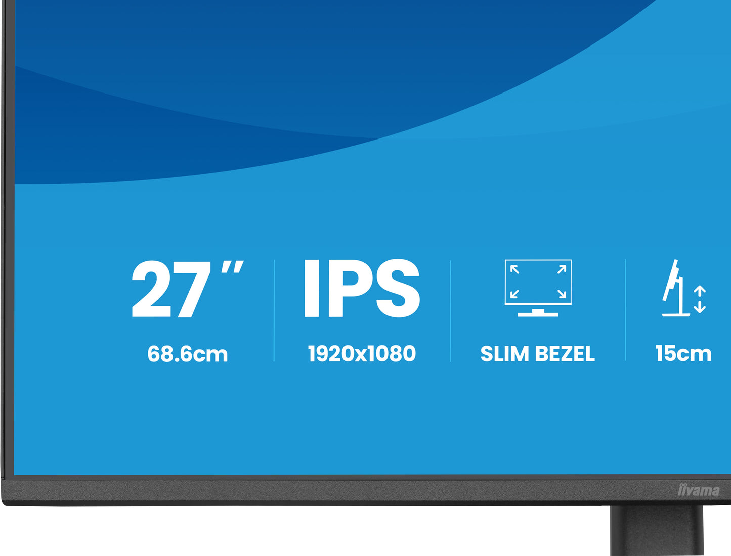 IIYAMA XB2793HSU-B1 27inch IPS FHD 120Hz 350cd/m2 1ms 1500:1 HDMI DP Speakers 2xUSB 2.0 Speakers 15cm Height Adj.