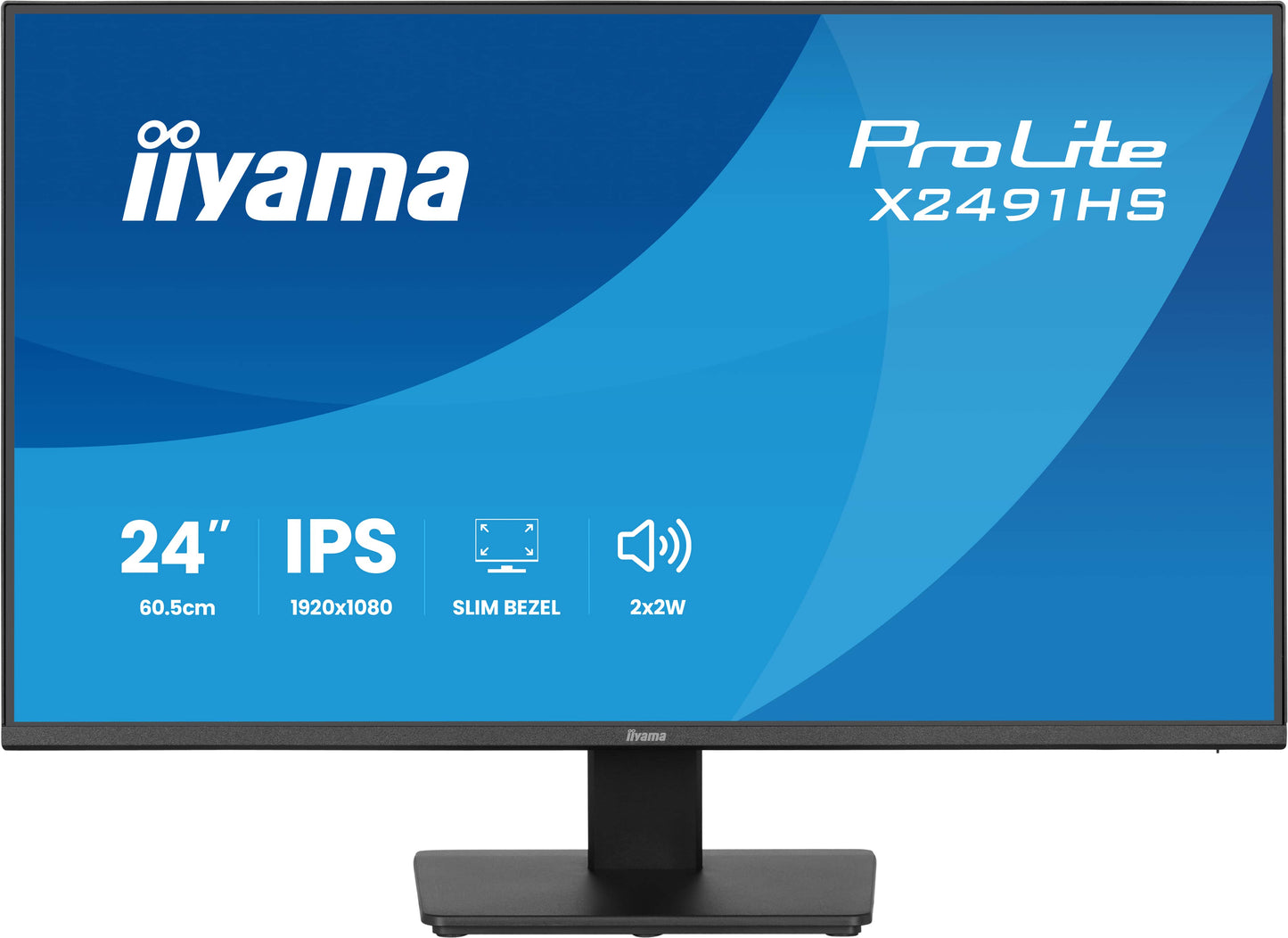 Iiyama Prolite X2491HS-B1 24WIDE LCD, 1920 x 1080, 120 Hz IPS panel, LED Bl., Adaptive Sync, 350 cd/m², 1500:1 Static Contrast, 80.000.000: