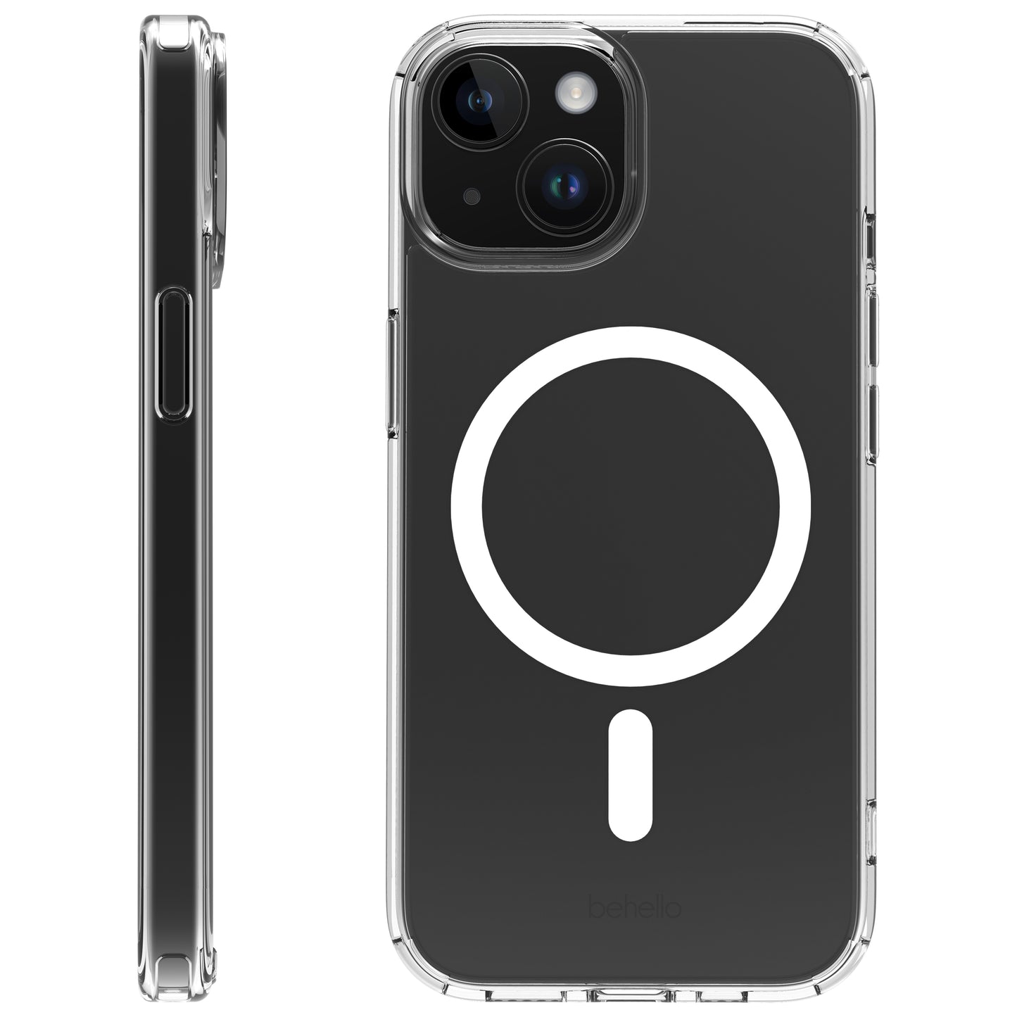 BeHello iPhone 15 Clear Case Magnetic Ring Transparant