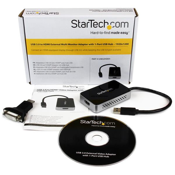 USB 3 to HDMI Adapter w/ 1-Port USB HUB USB32HDEH