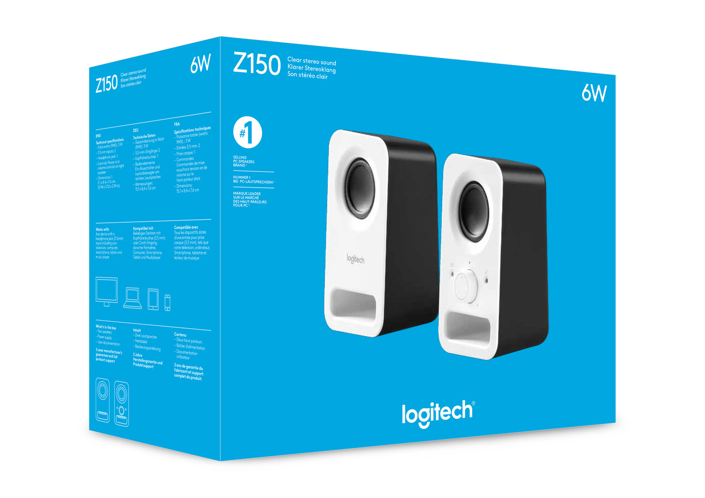 Logitech Multimedia Speakers Z150 Snow White