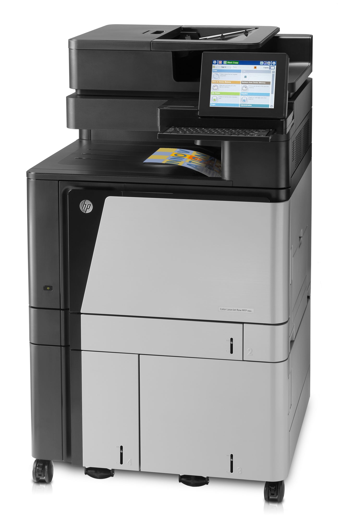 HP CLJ Enterp. MFP A3 up to 45 ppm A4/letter up to 4100 page networking auto dupl. copy and scan flow HP Color LJ Flw MFP M880z+ Prntr Govt