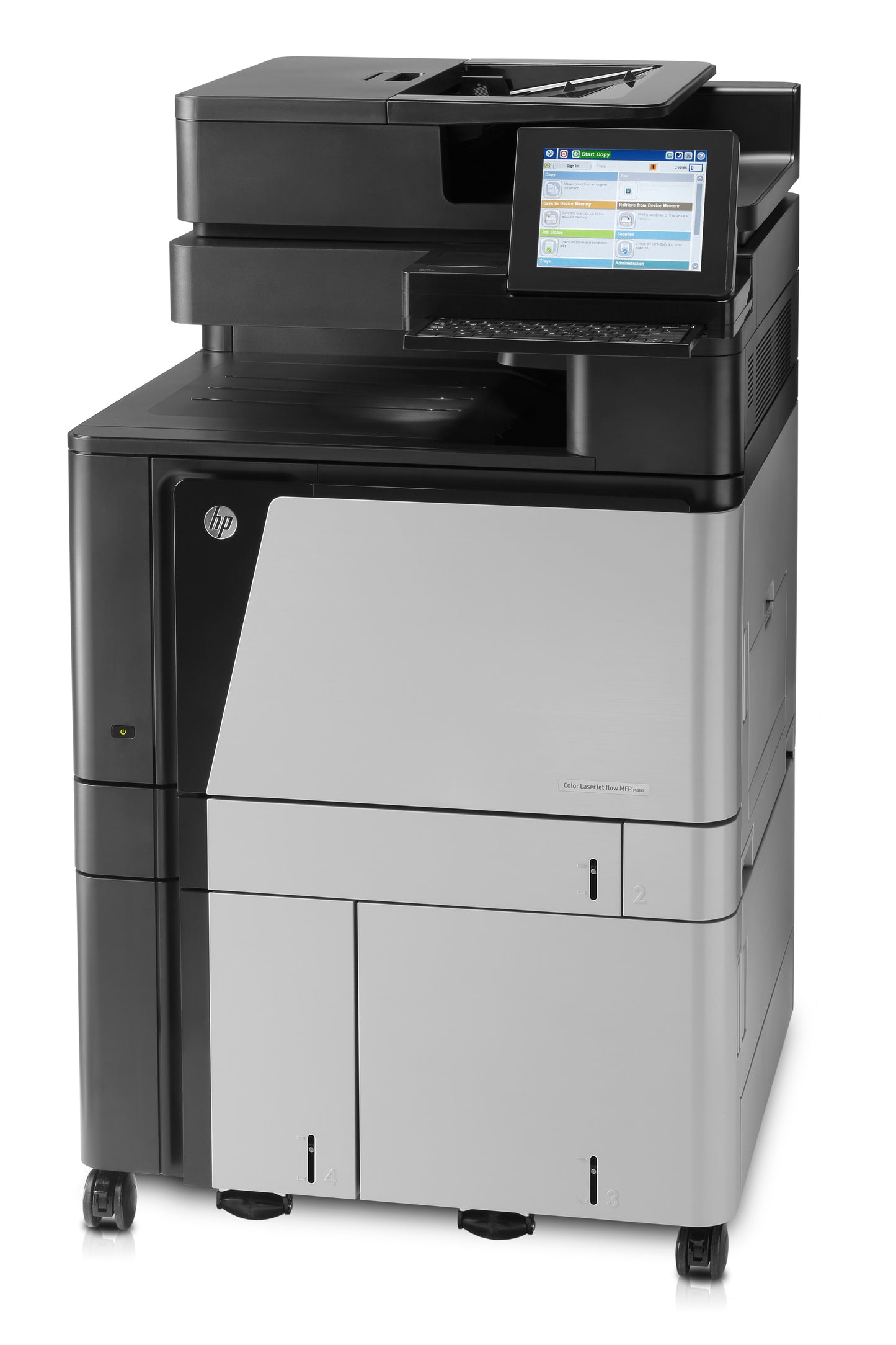 HP CLJ Enterp. MFP A3 up to 45 ppm A4/letter up to 4100 page networking auto dupl. copy and scan flow HP Color LJ Flw MFP M880z+ Prntr Govt