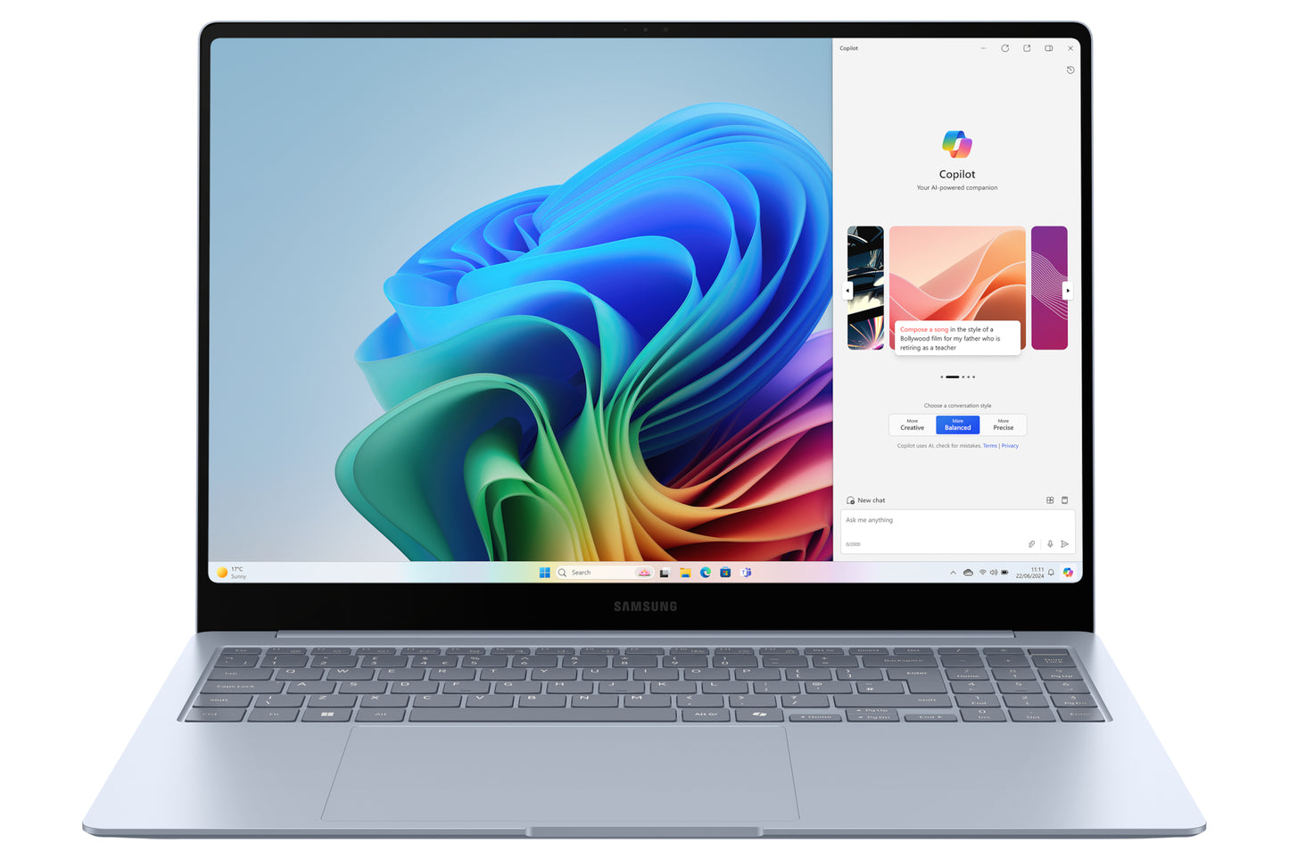 Samsung Galaxy Book4 Edge 15inch Full HD IPS Qualcomm SnapDragon X Plus X1P-42-100, 16GB, 512GB SSD, W11, Blauw