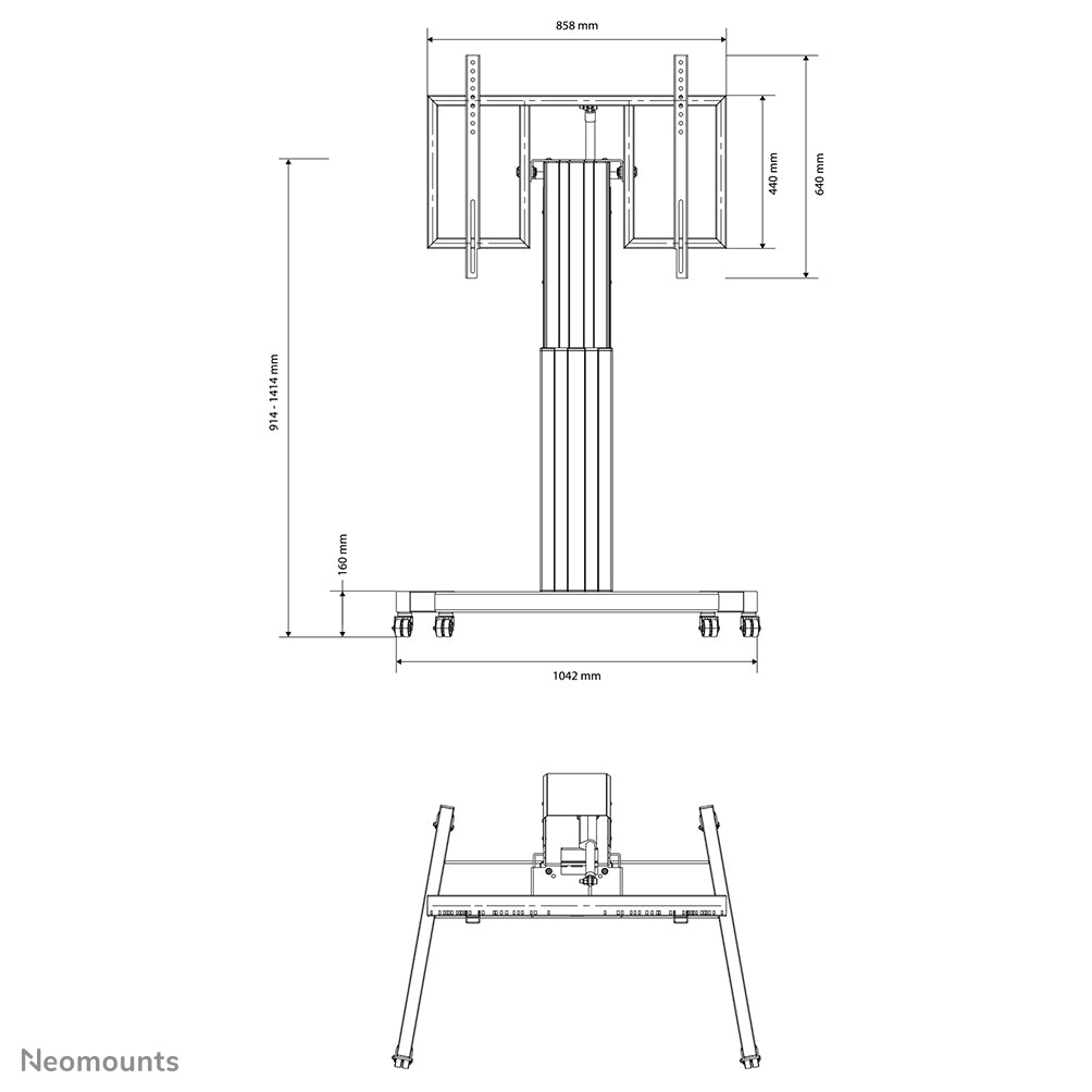 Motorised Mobile Floor Stand (90 tilt) - VESA 200x200 up to 800x600