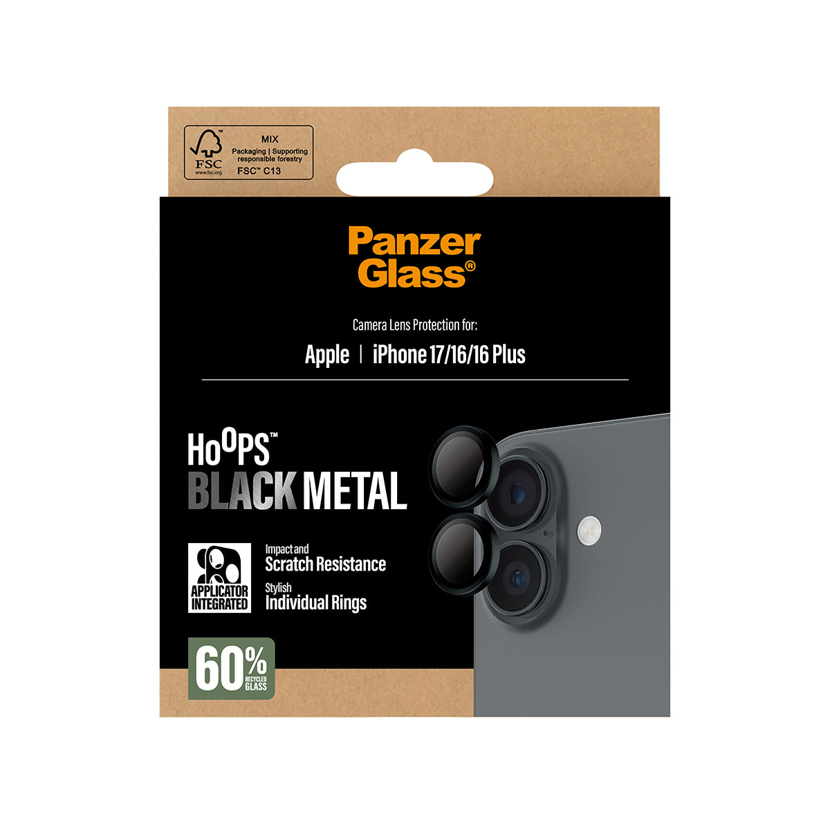 PanzerGlass Hoops Lens Protector - Zwart - voor iPhone 17
