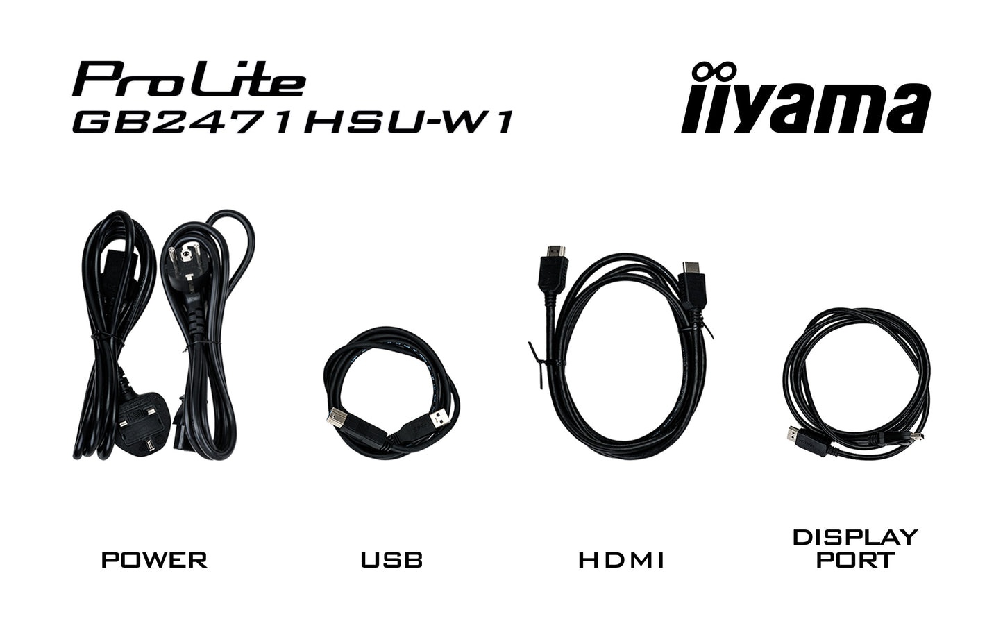 IIYAMA GB2471HSU-W1 24inch G-Master Red Eagle Fast IPS FHD 240Hz 350cd/m2 2xHDMI DP 0.4ms USB 3.2 USB Type-C Speakers 15cm Adj.