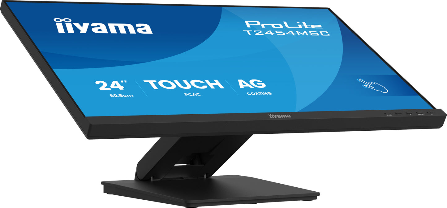 IIYAMA T2454MSC-B3AG 24inch InCell PCAP 10P Touch Anti Glare 25perc Haze 1920x1080 IPS-panel Slim Bezel Speakers DisplayPort