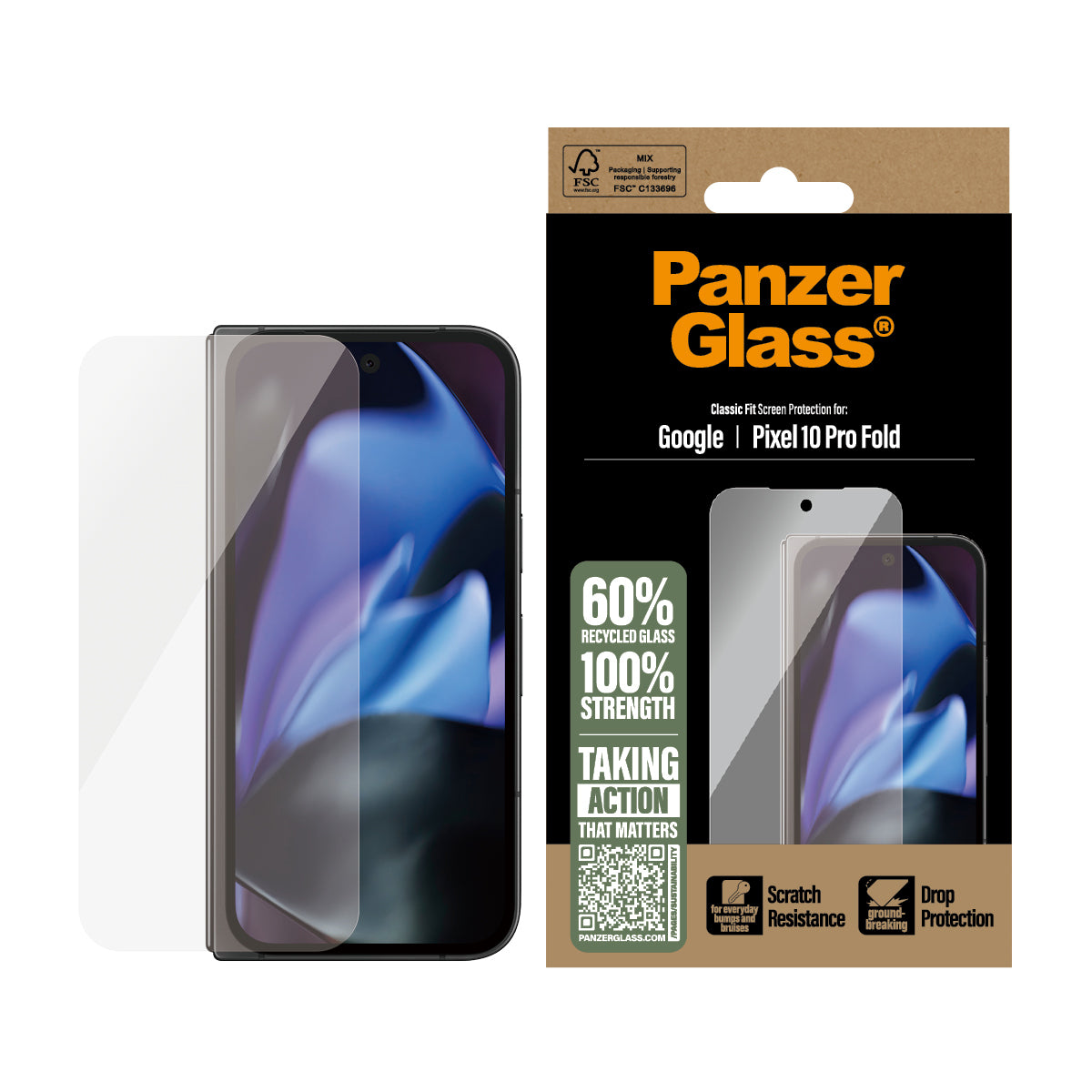 PanzerGlass  Screen Protector Google Pixel 10 Pro Fold   Ultra-Wide Fit