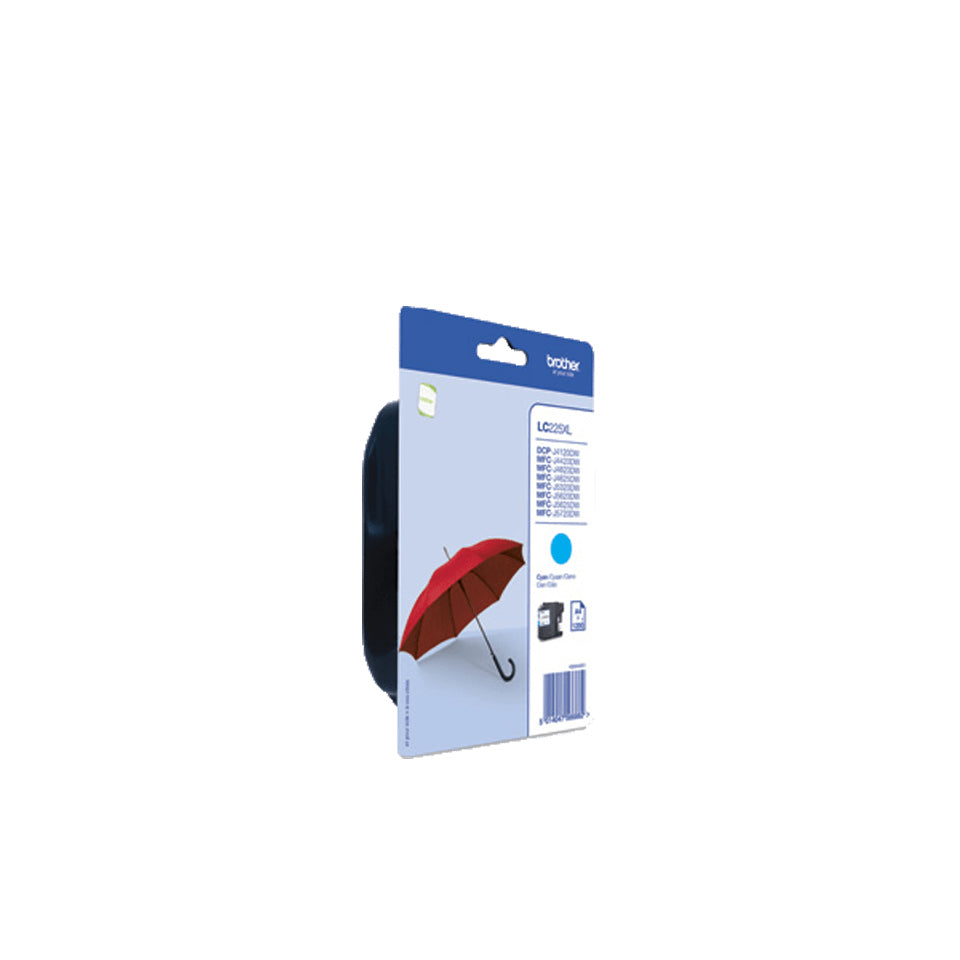 BROTHER LC-225XL inktcartridge cyaan high capacity 1-pack blister zonder alarm