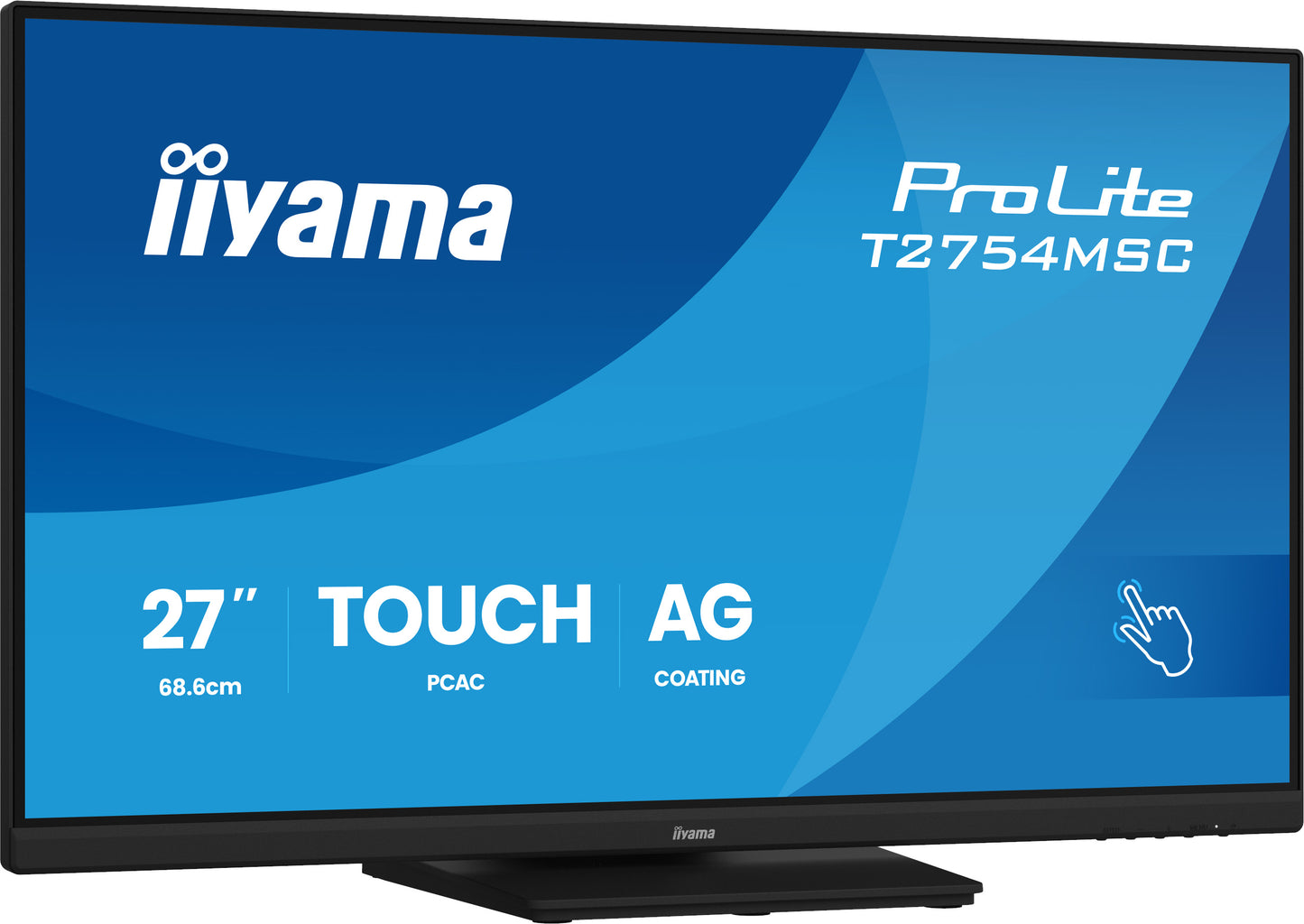 IIYAMA 27inch InCell PCAP 10P Touch Anti Glare 25perc Haze 1920x1080 IPS-panel Slim Bezel Speakers VGA HDMI Double Hinge stand