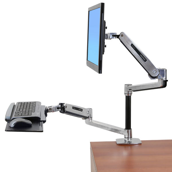 LX Sit Stand Desk Mount LCD Arm Polished 45-360-026