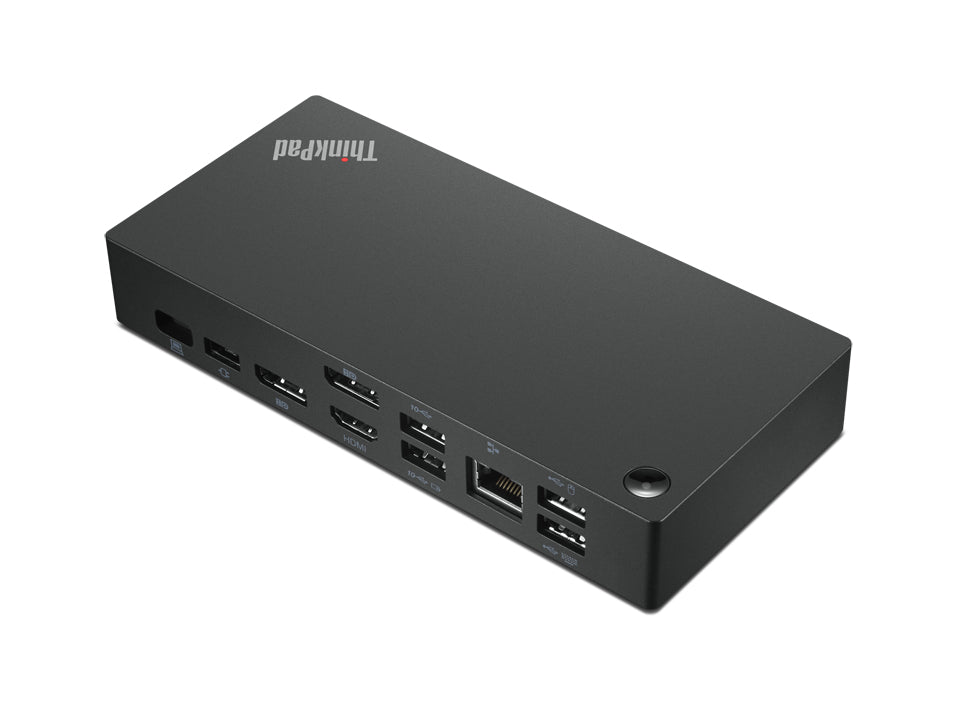 Lenovo ThinkPad Universal USB-C Dock 3840x2160 @ 60 Hz (Max)  2 x DisplayPort, 1x HDMI  3 x USB 3.2 Gen 2, 2 x USB 2.0, 1 x USB-C  1 x Gigab