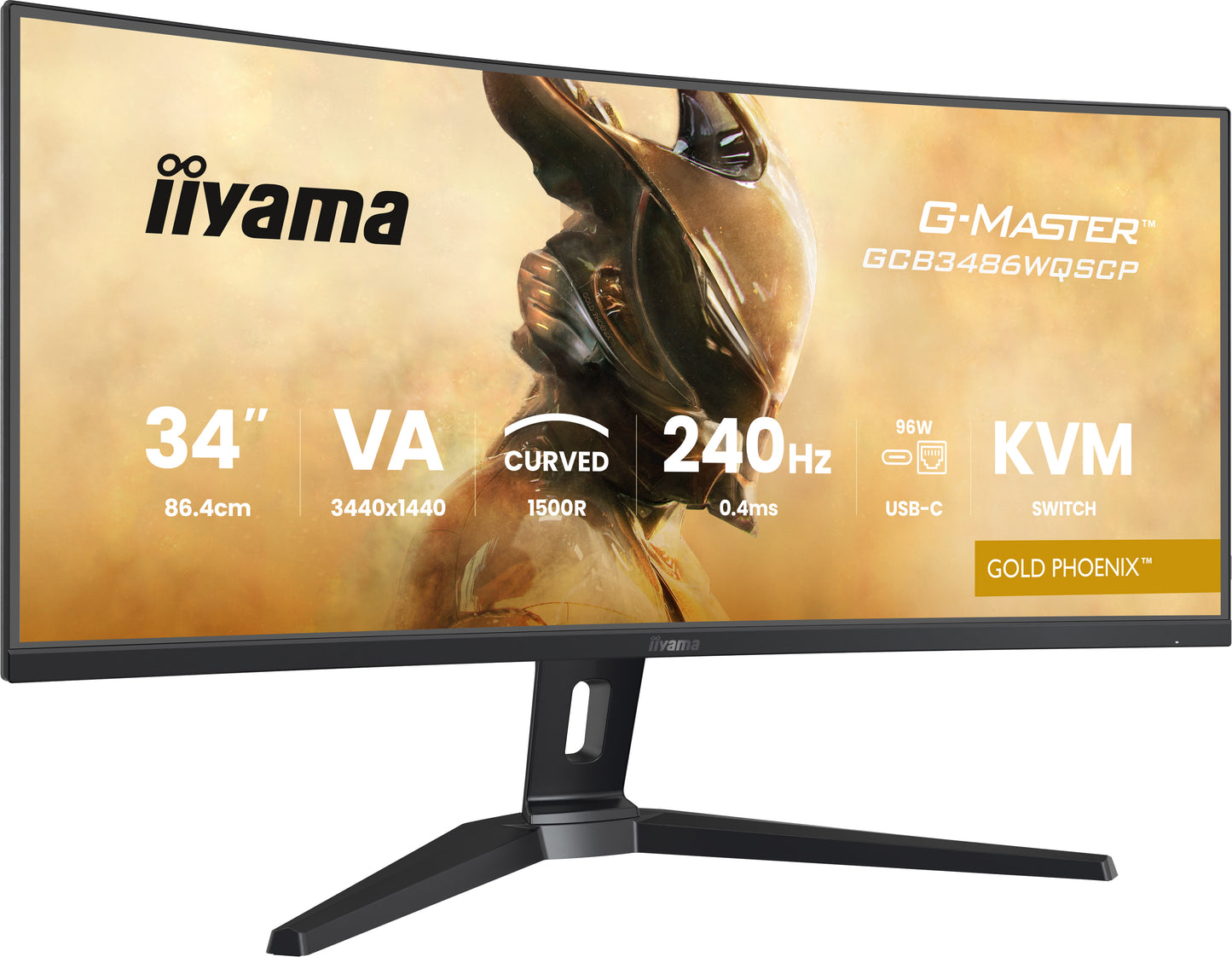 IIYAMA 34WIDE LCD, G-Master Gold Phoenix, 3440 x 1440, UWQHD Curved VA panel, LED Bl., FreeSync  Premium (DisplayPort) VRR / ALLM, USB-Hub