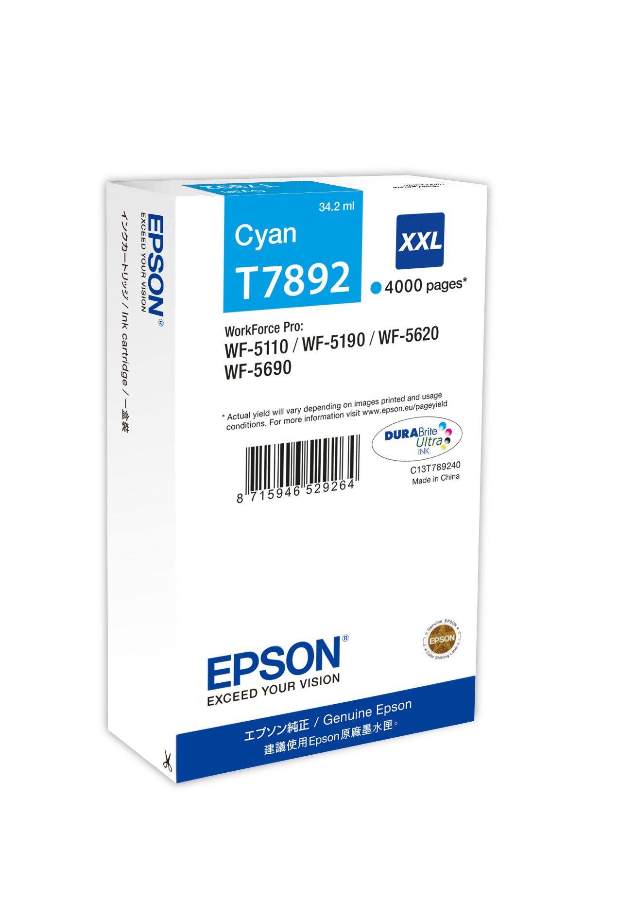 WF-5xxx XXL Cyan Ink Cartridge XXL C13T789240