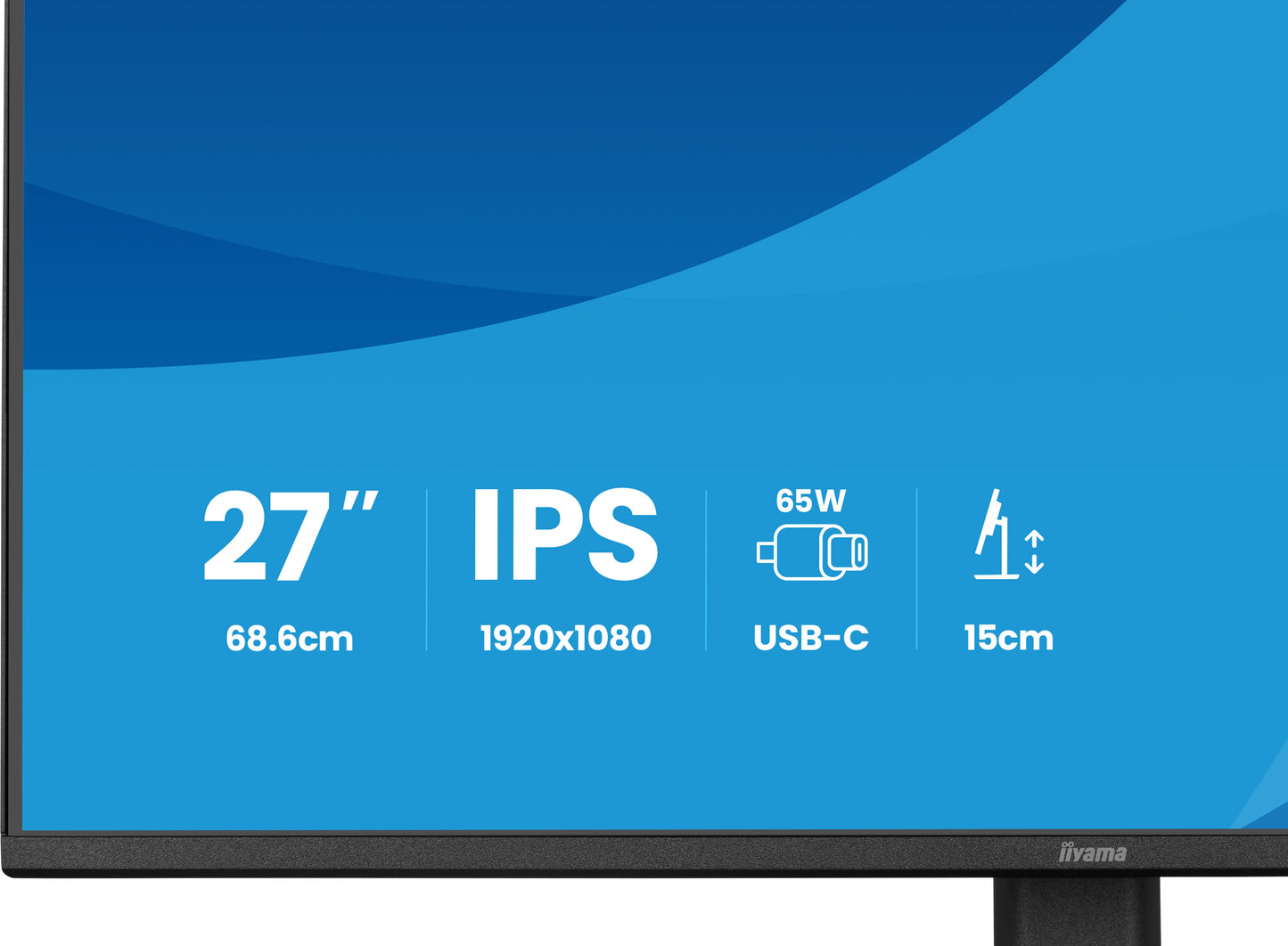 Iiyama Prolite XB2797HSN-B1 27WIDE LCD, 1920 x 1080, 100 Hz IPS panel, LED Bl., Adaptive Sync, USB-Hub (2xOut v3.2 +2xUSB-C(7,5 Watt)), Piv