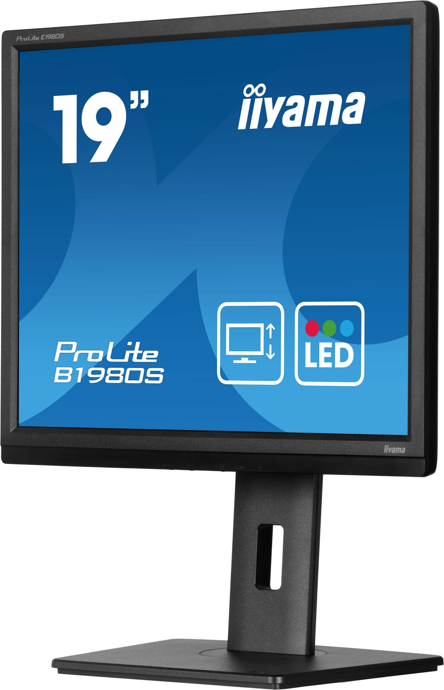IIYAMA 19 LCD, 1280 x 1024, TN Panel, LED Bl., Pivot, Height Adjust, HDMI, DisplayPort,, 250 cd/m², 12.000.000:1 ACR, Speakers,  3ms