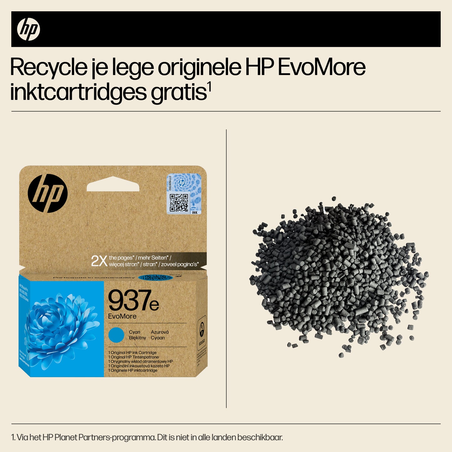 HP 937e EvoMore Cyan Original Ink Cartridge