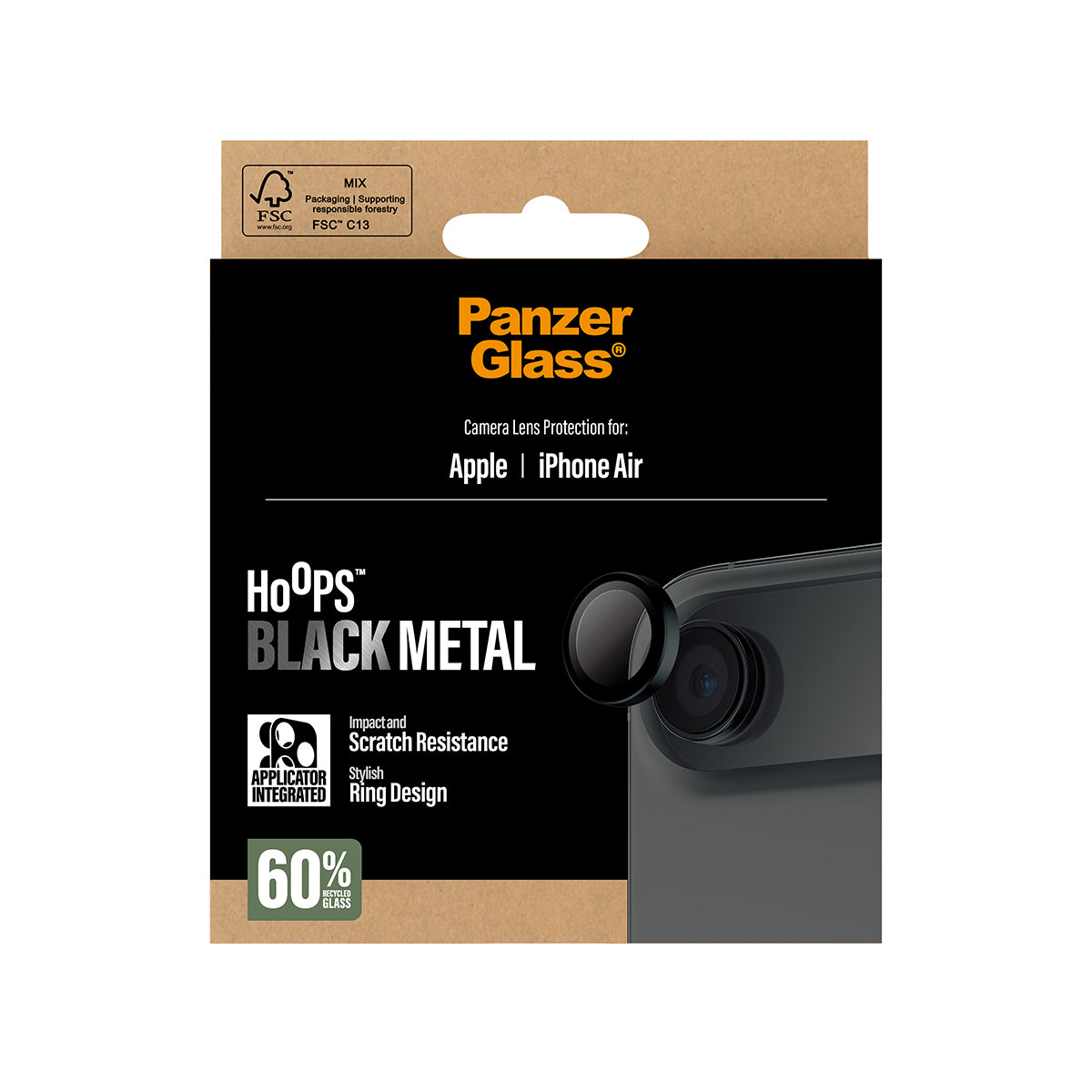 PanzerGlass Hoops Lens Protector - Zwart - voor iPhone 17 Air