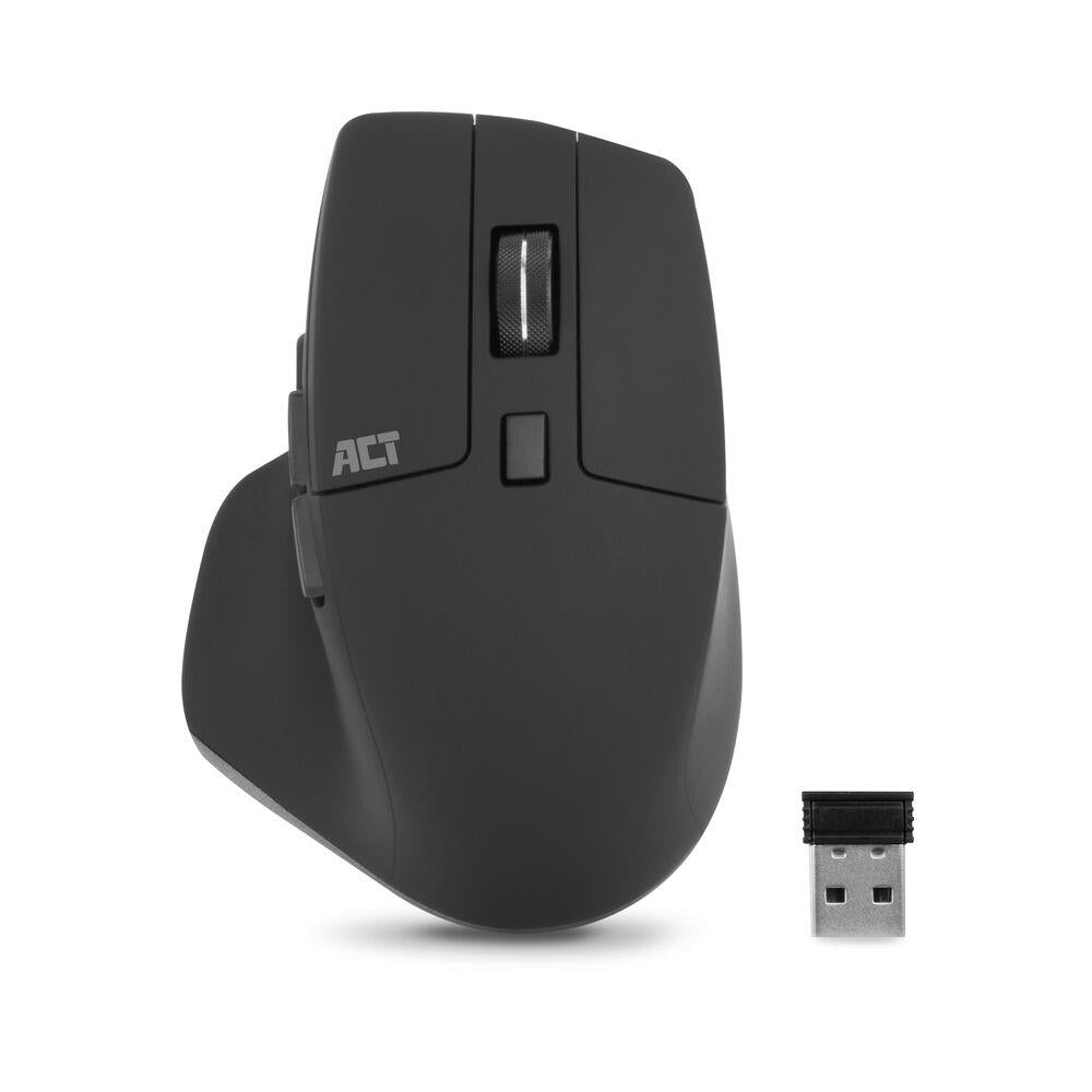 ACT Draadloze multi-connect muis Bluetooth of USB-A ontvanger, 2400 DPI met stille klik, gemaakt van gerecyclede materialen