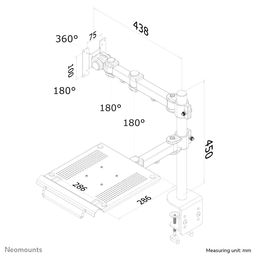 Flat Screen & Notebook Desk Mount (clamp)