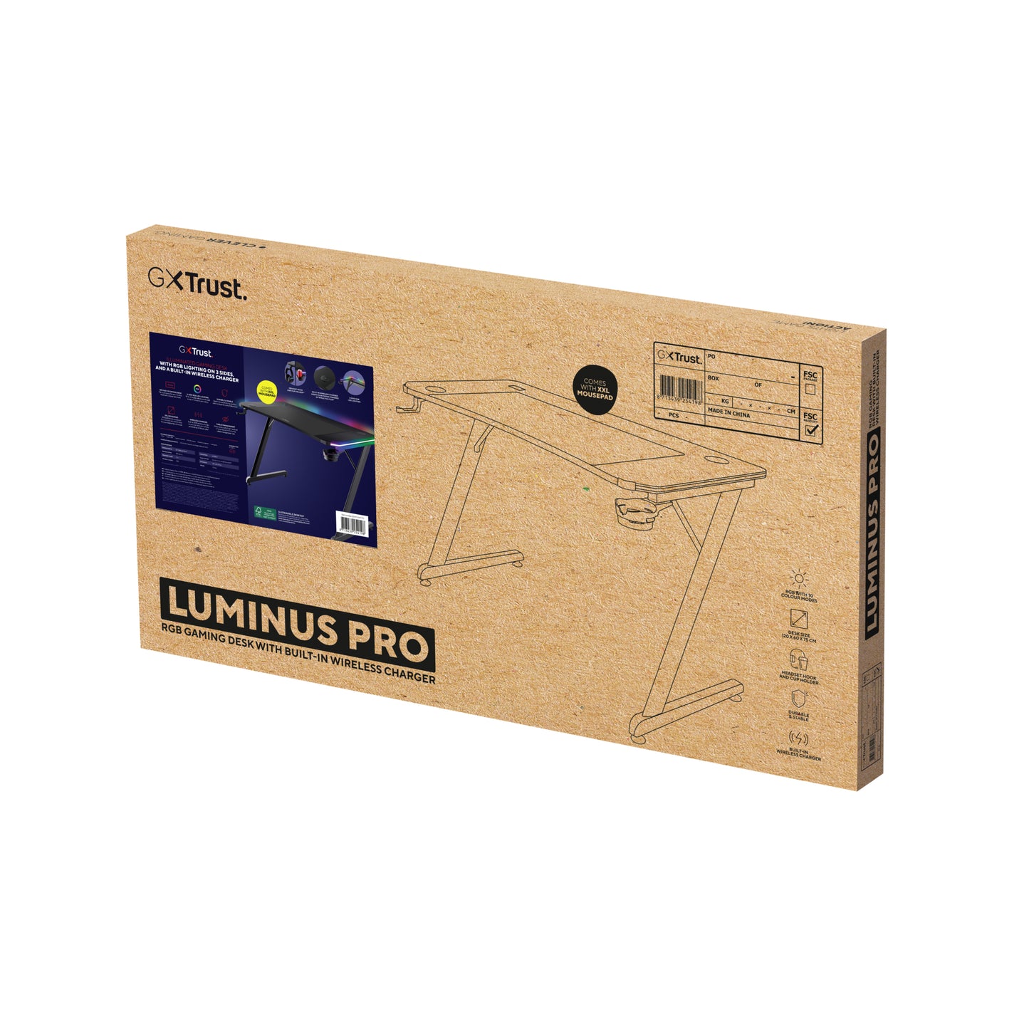 TRUST GXT710 LUMINUS PRO RGB GAMING DESK