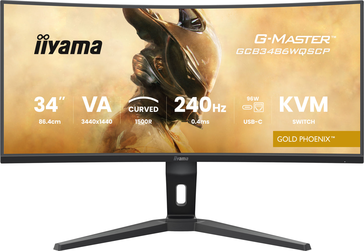 IIYAMA 34WIDE LCD, G-Master Gold Phoenix, 3440 x 1440, UWQHD Curved VA panel, LED Bl., FreeSync  Premium (DisplayPort) VRR / ALLM, USB-Hub