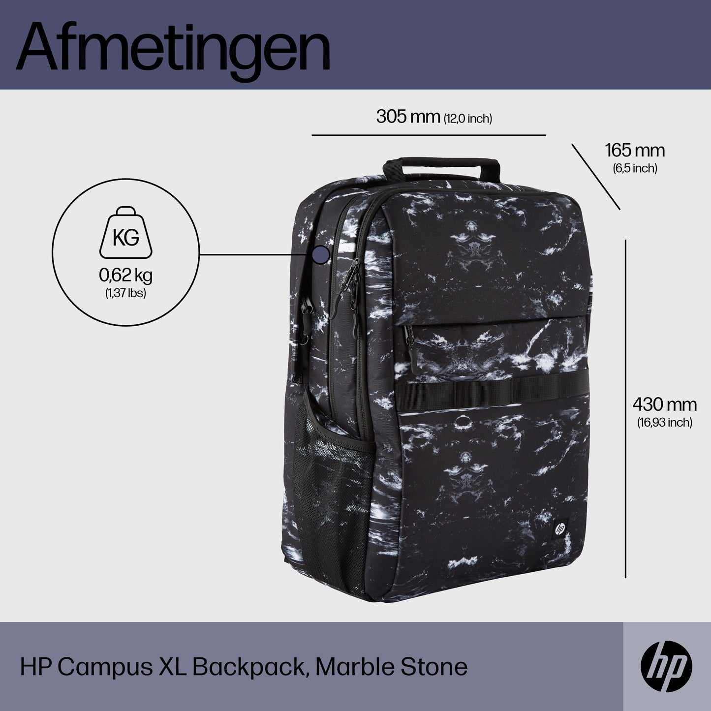 HP Campus XL Marble Stone Backpack