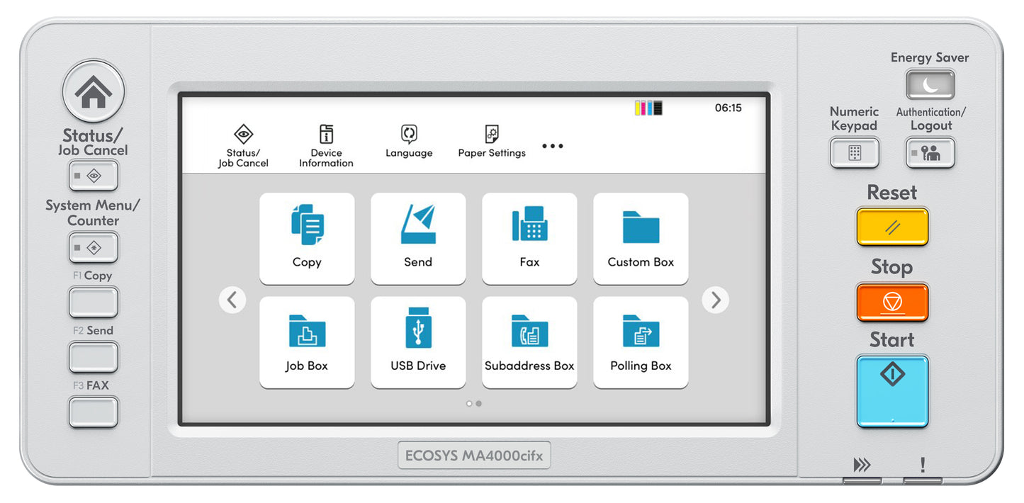KYOCERA ECOSYS MA4000cifx A4 Colorlaser MFP, 40ppm, dual scan duplex, fax