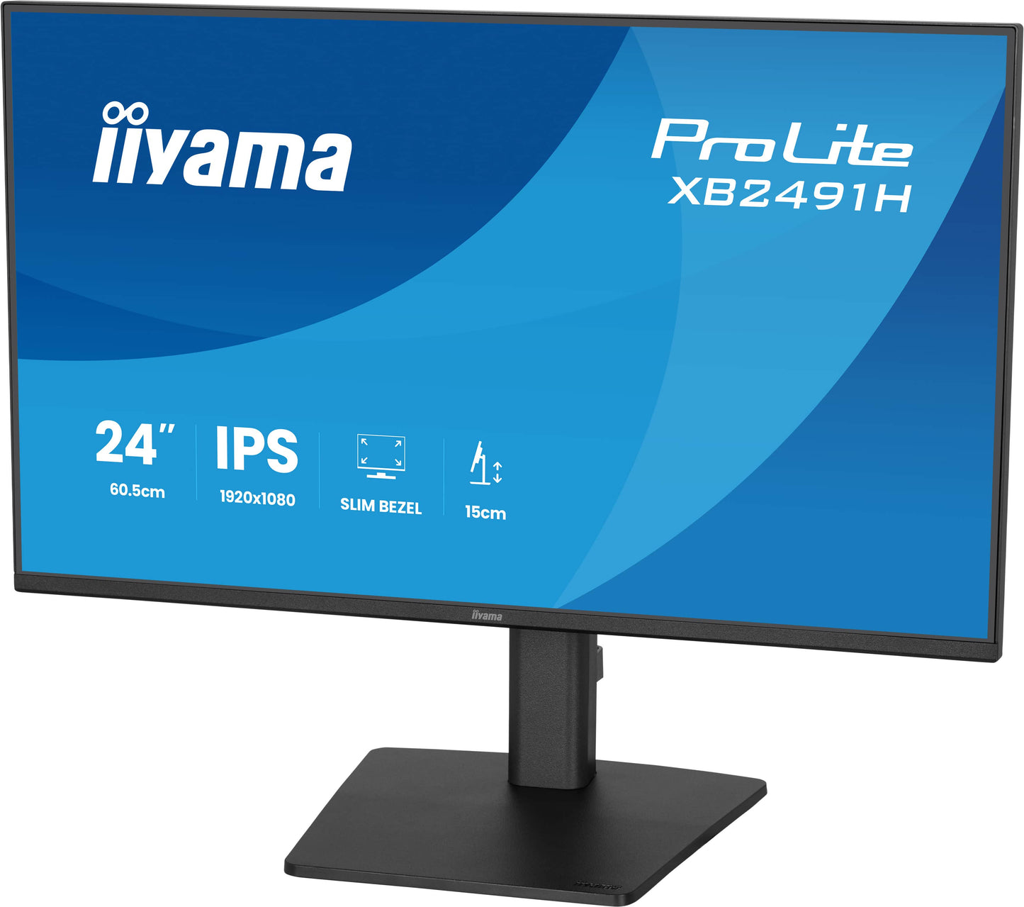 Iiyama Prolite XB2491H-B1 24WIDE LCD, 1920 x 1080, 120 Hz IPS panel, LED Bl., Adaptive Sync, Pivot, Height Adjust.(15cm), 350 cd/m², 1500:1