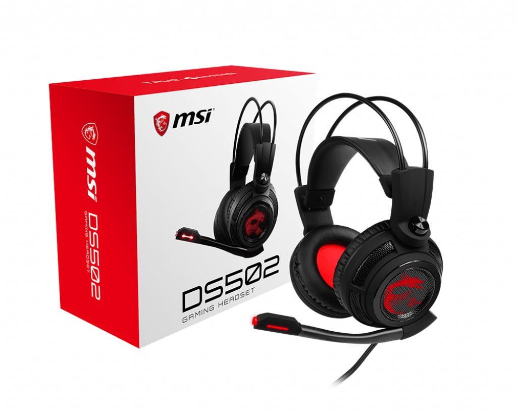 MSI DS502 Gaming Headset virtiual 7.1 surround sound USB mic