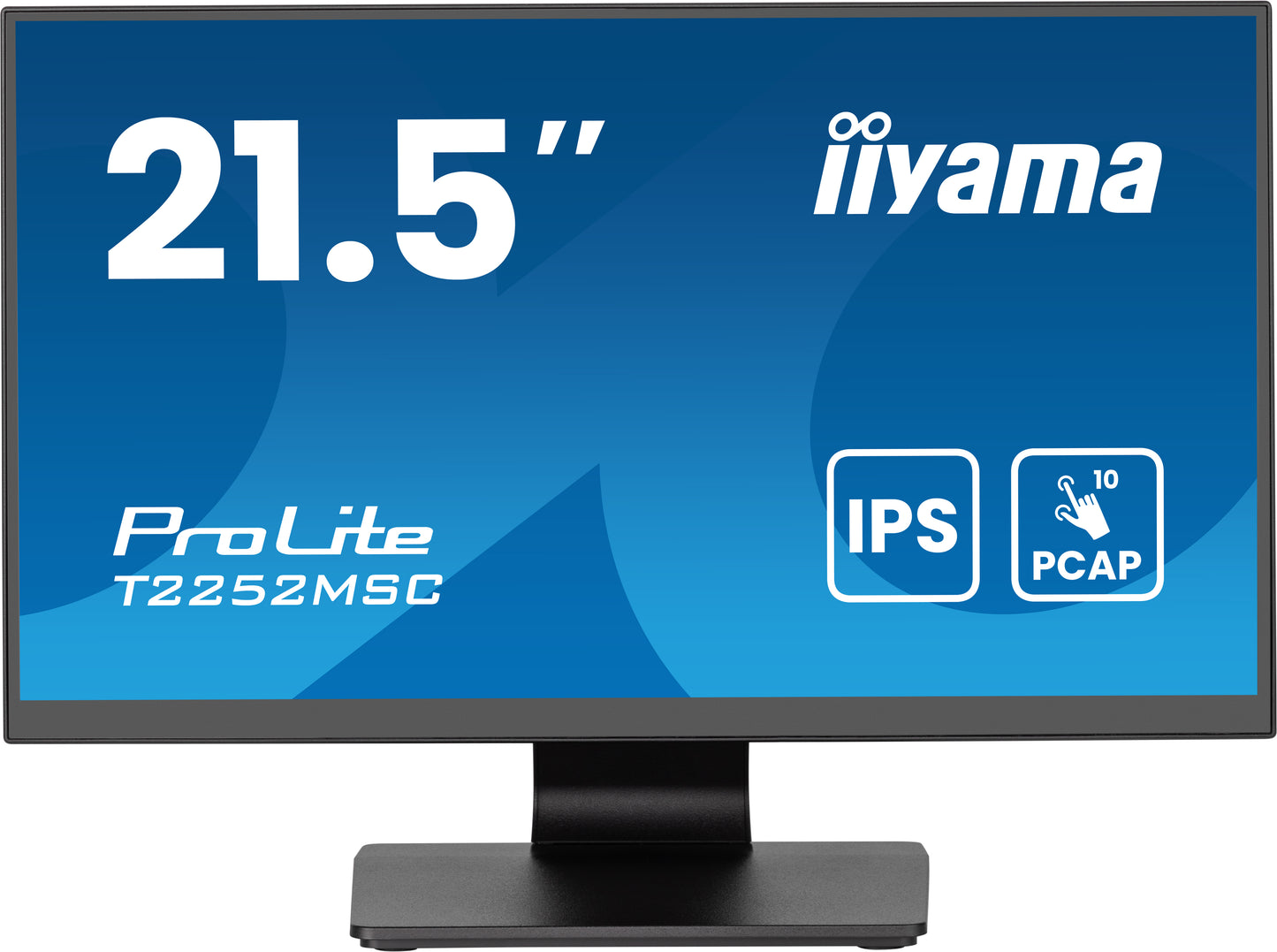 IIYAMA 22WIDE LCD Bonded Projective Capacitive 10-Points Touch Screen, 1920 x 1080, IPS panel, LED Bl., Speakers, HDMI, DisplayPort, 215 cd