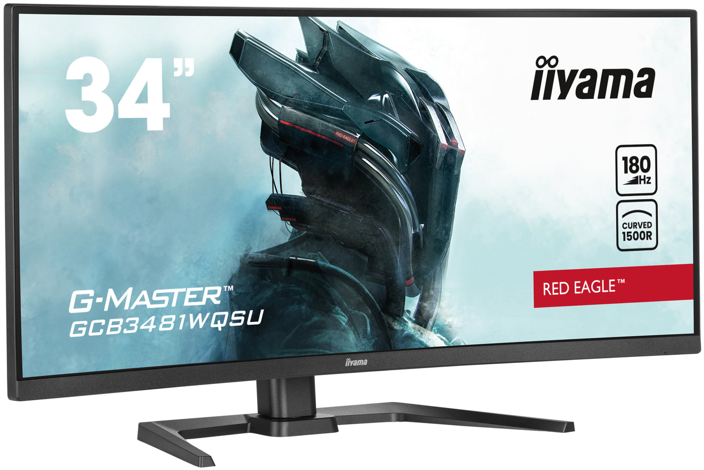 IIYAMA GCB3481WQSU-B1 G-Master Red Eagle 34inch UW VA Curved 1500R UWQHD 180Hz 500cd/m2 0.3ms 2xHDMI 2xDP 4xUSB 3.2 HDR400 Speakers