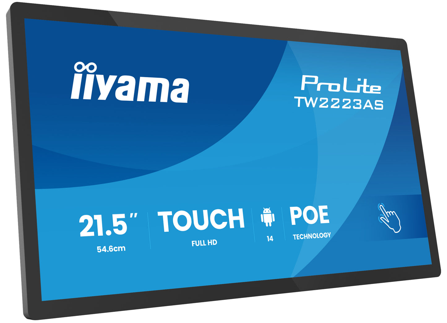 IIYAMA 21.5inch Panel-PC with Android 14+GMS SOC Octa-core RK3576 4GB Storage 32GB PCAP Bezel Free 10-Points Touch 1920x1080