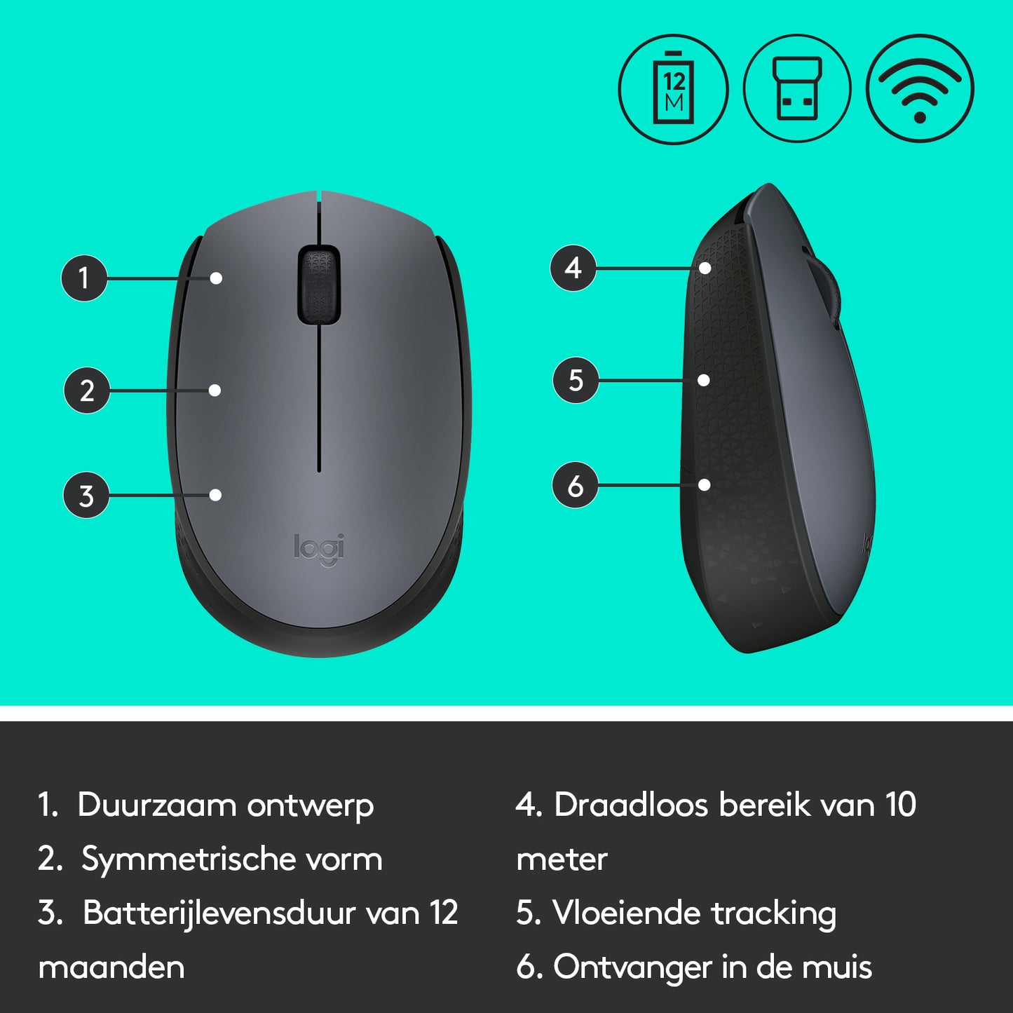 Logitech M170 Mouse Grey EMEA