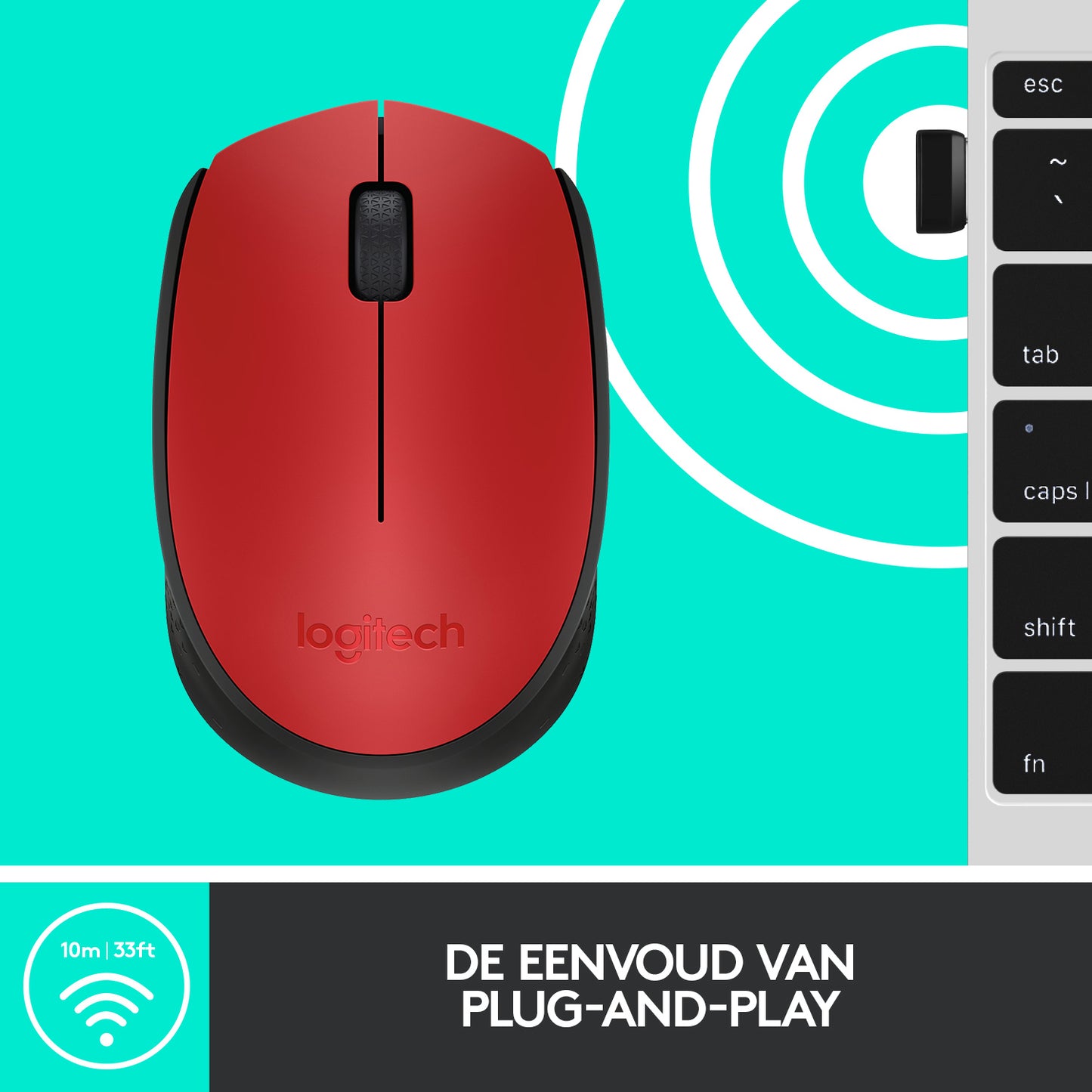 Logitech Wireless Mouse M171 Red