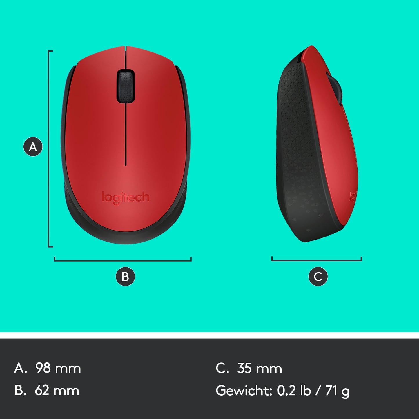Logitech Wireless Mouse M171 Red